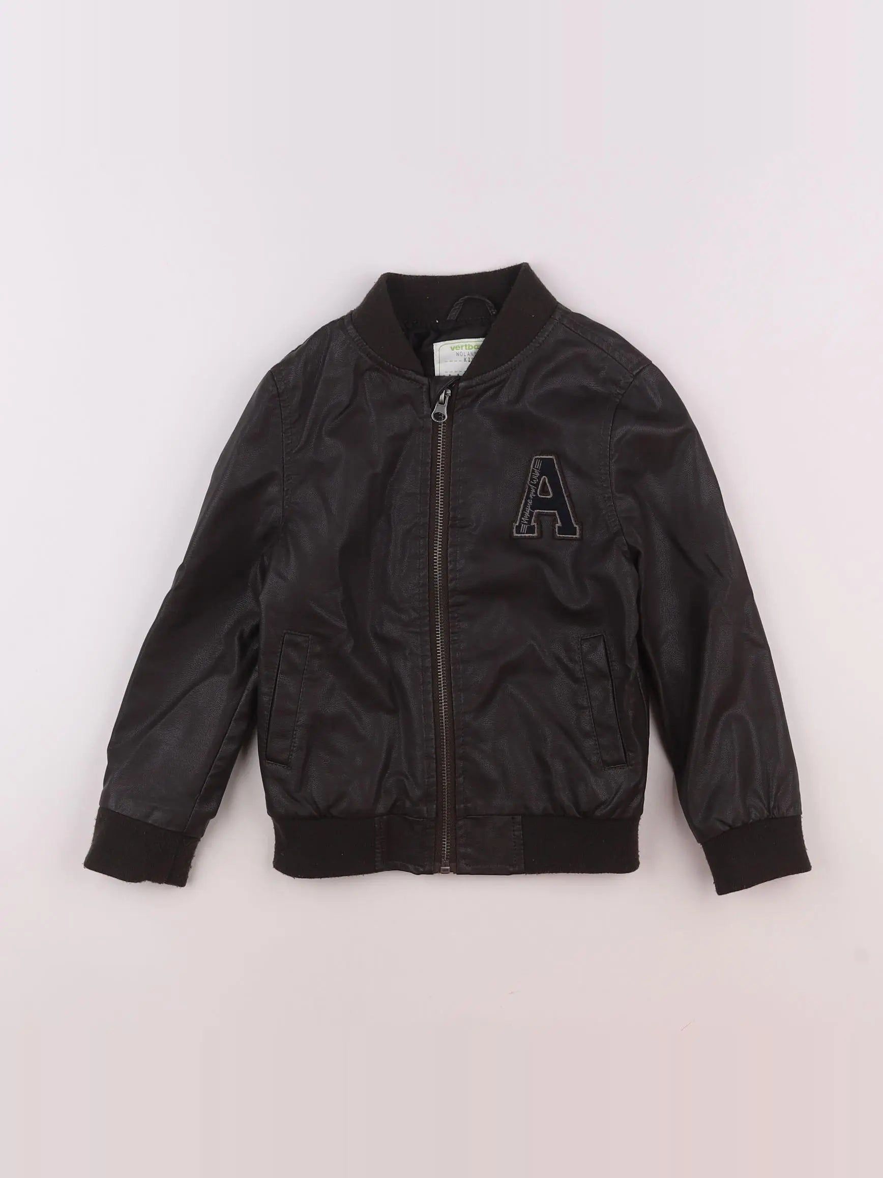 Vertbaudet - veste simili cuir marron - 5 ans