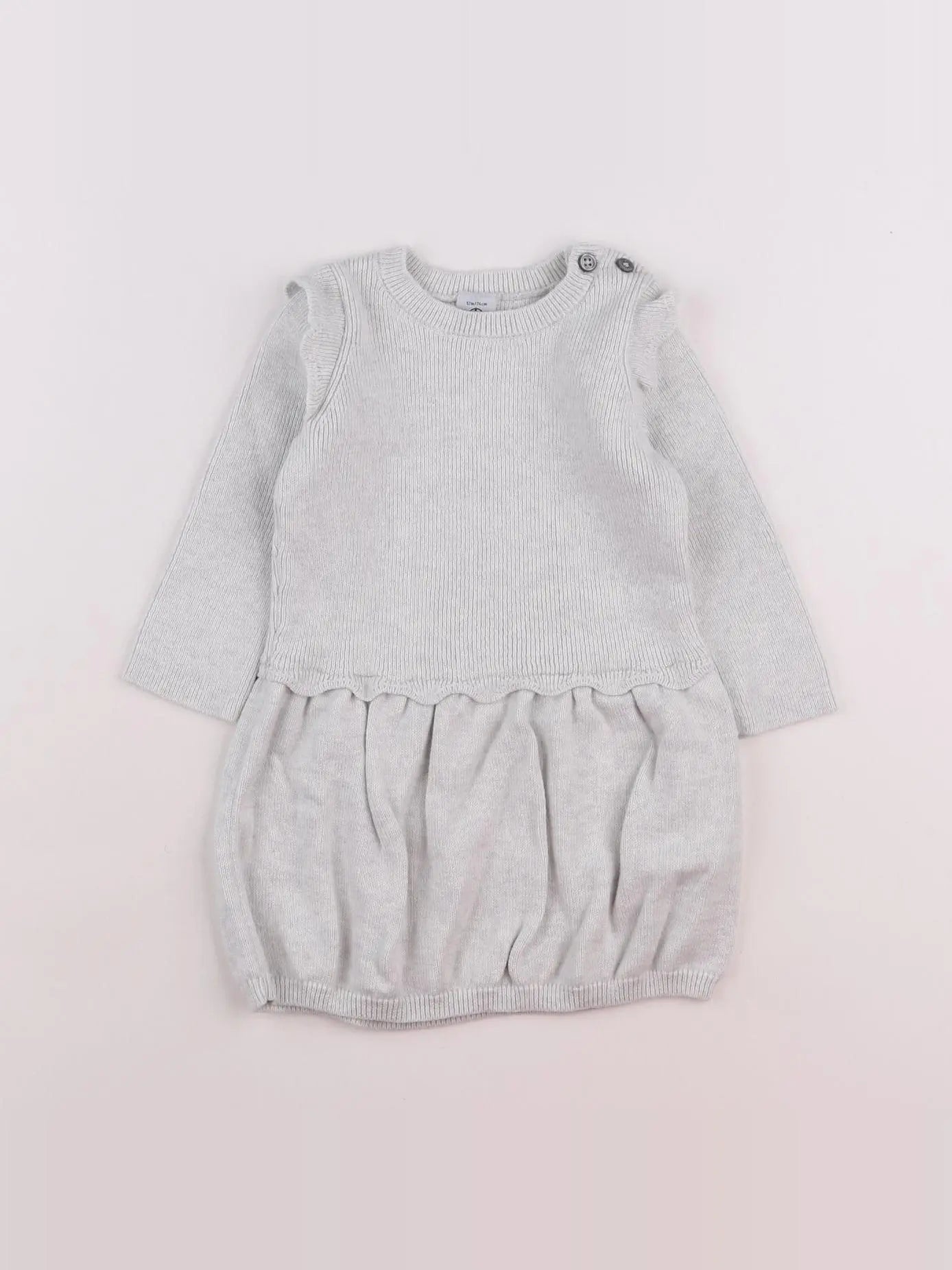 Petit Bateau - robe beige - 12 mois