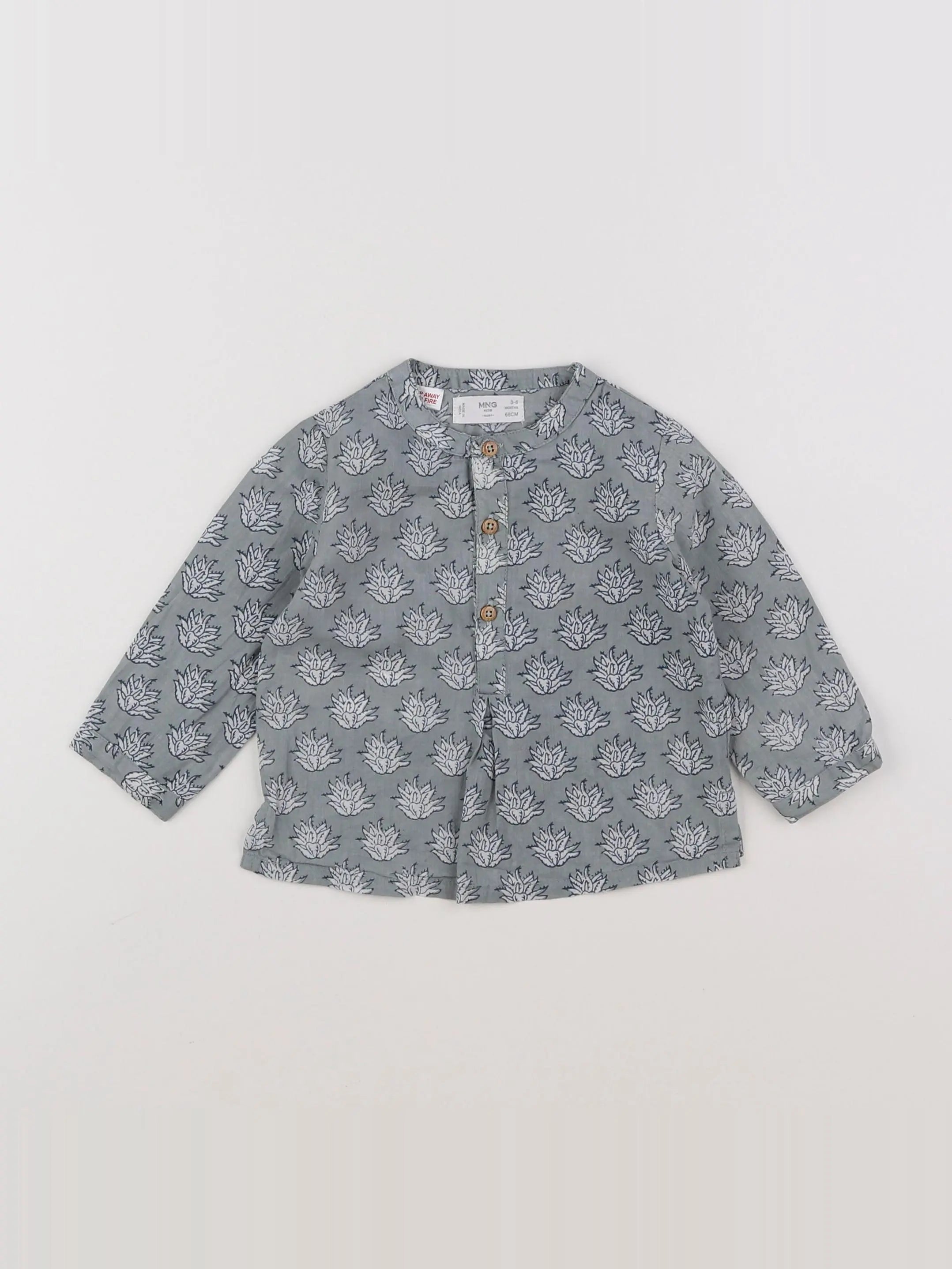 Mango - blouse bleu - 3/6 mois