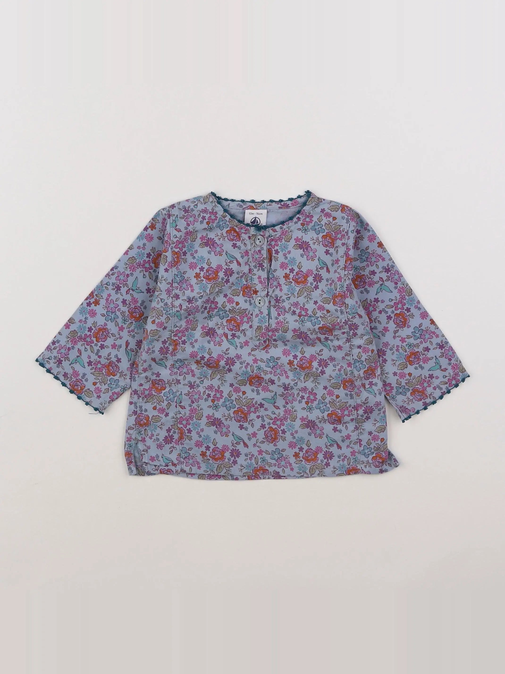 Petit Bateau - blouse multicolore - 12 mois