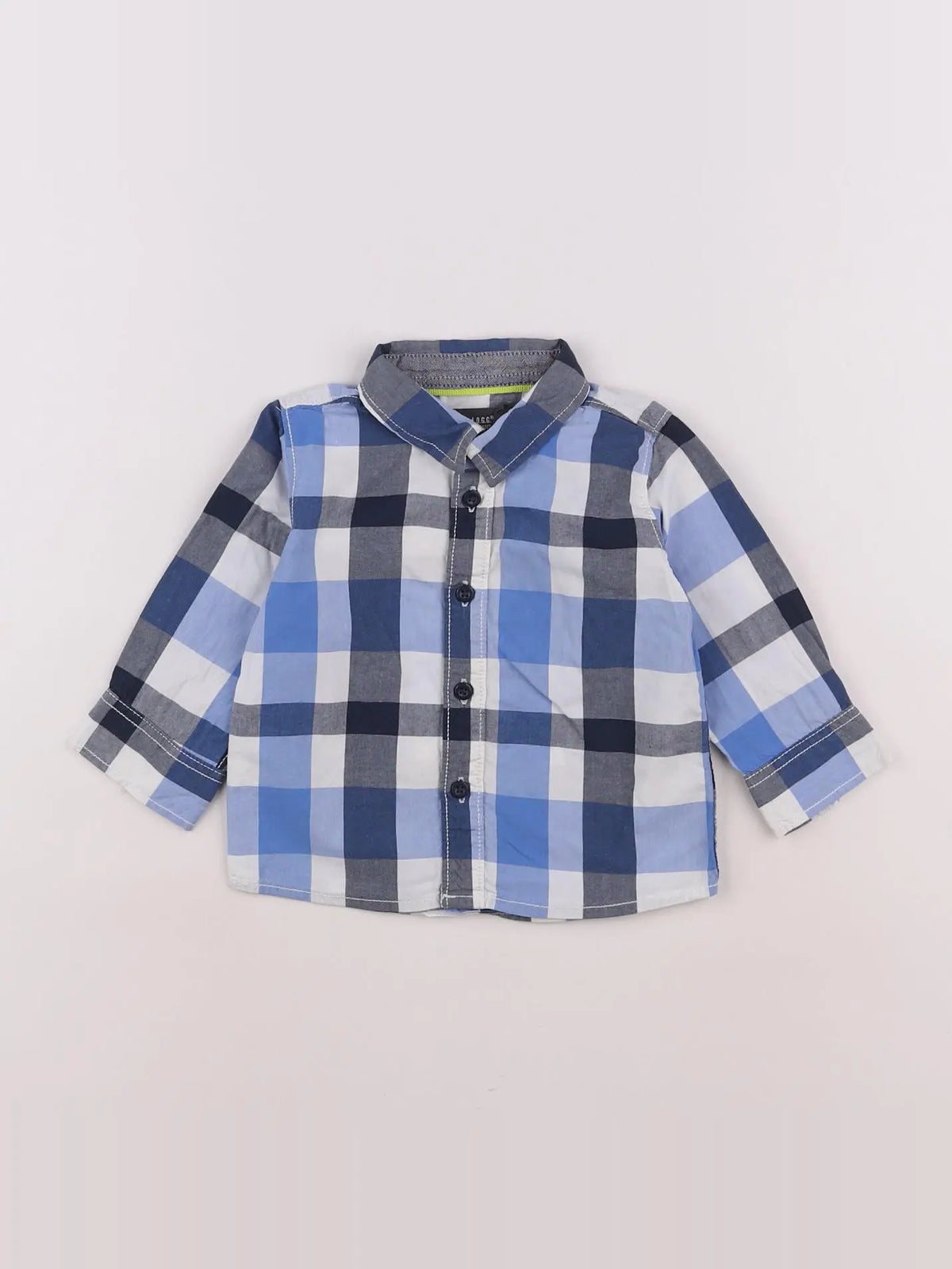 H&M - chemise blanc, bleu - 3/6 mois