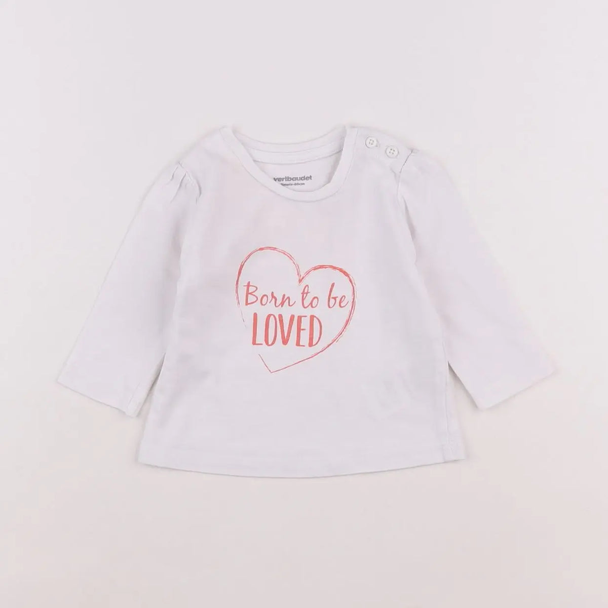 Vertbaudet - tee-shirt blanc - 3 mois