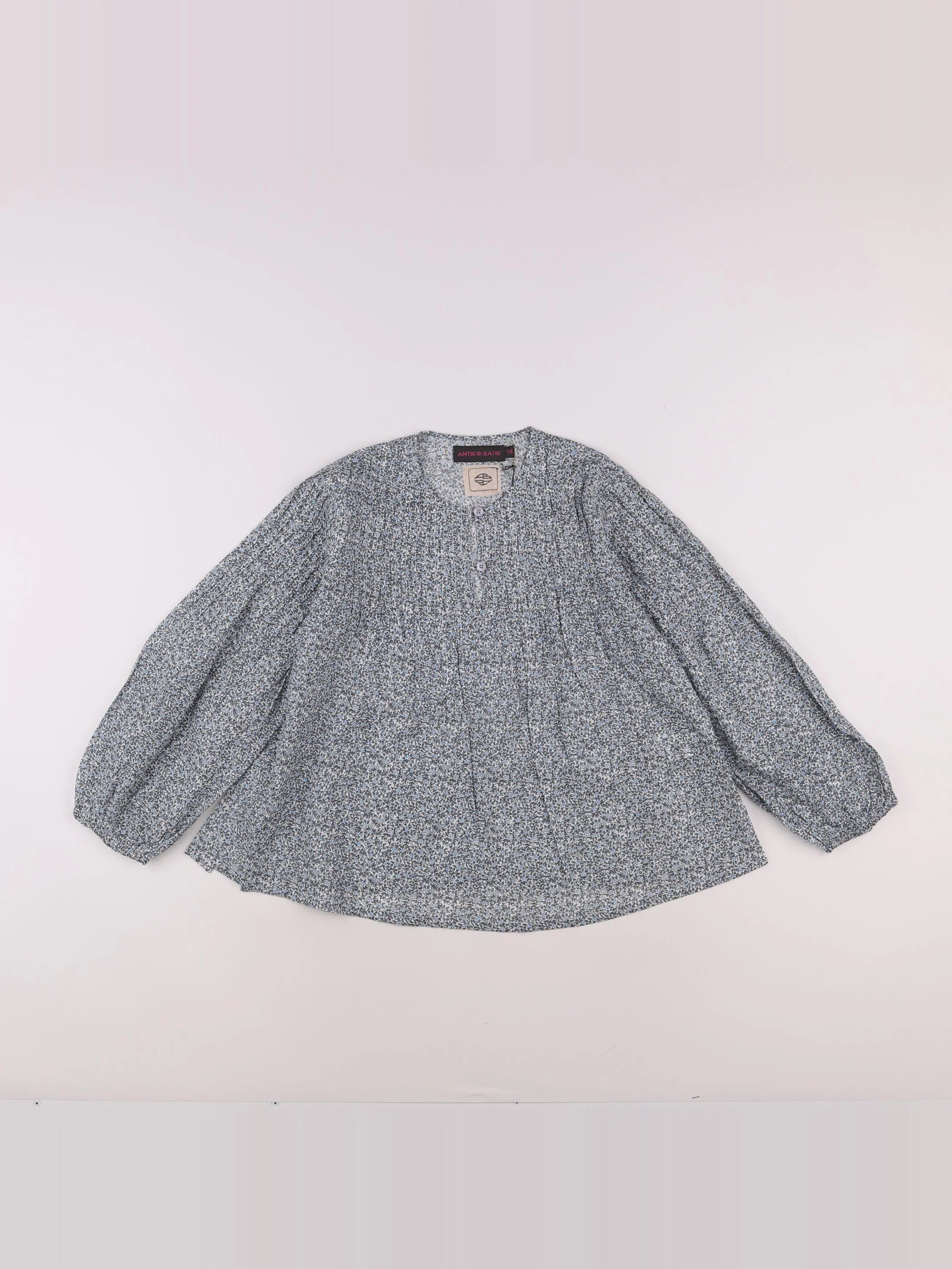 Antik Batik - blouse bleu, blanc - 8 ans