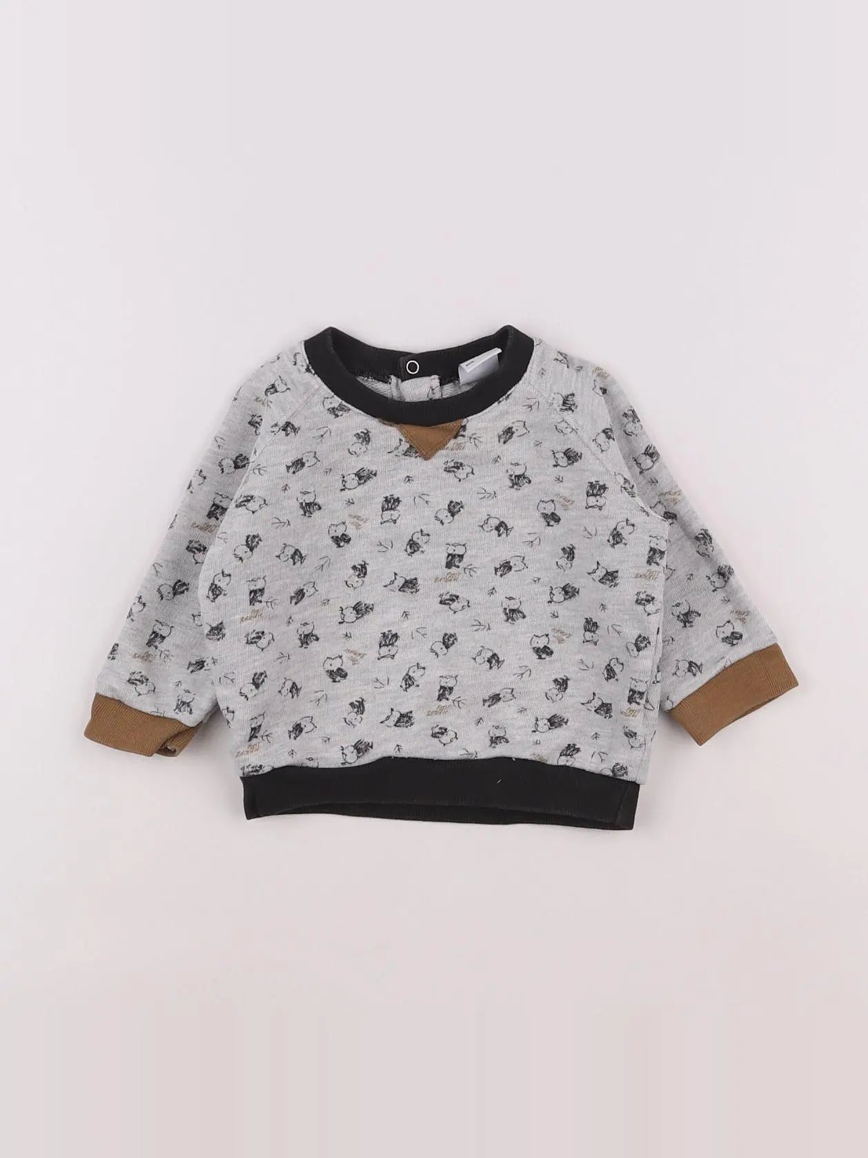 Petit Bateau - sweat gris - 6 mois