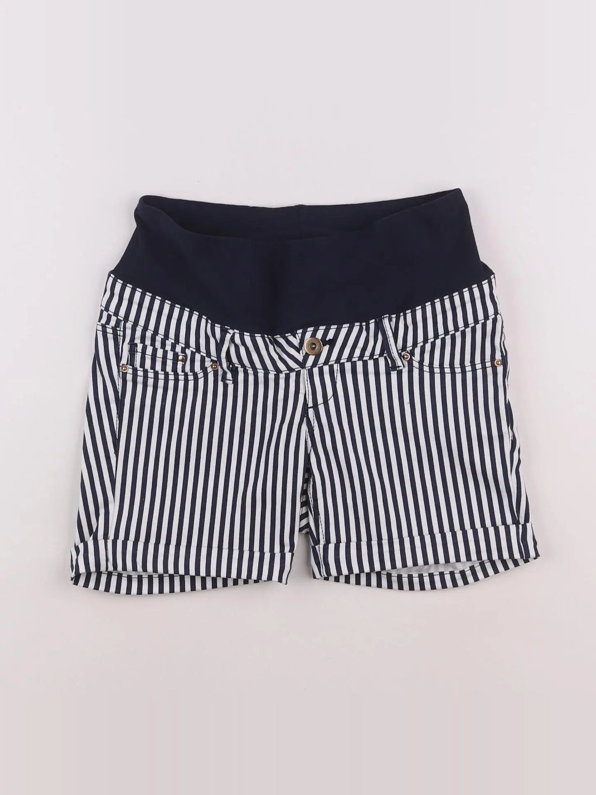 H&M - short grossesse bleu, blanc - 34