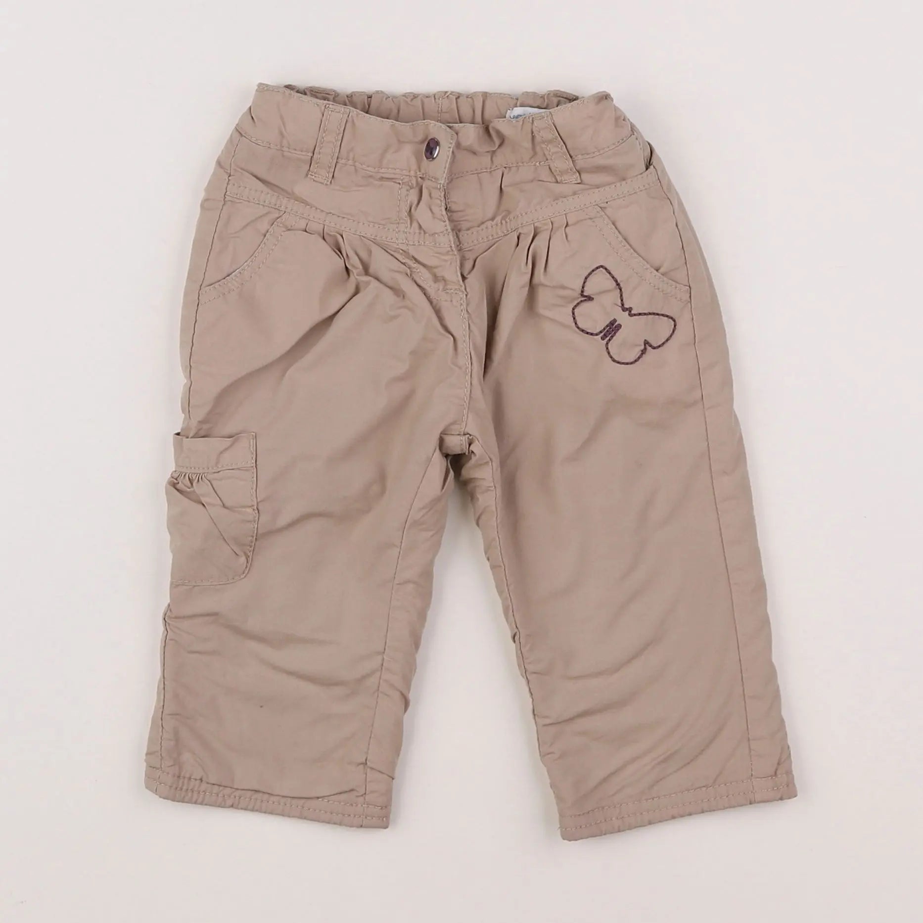 Vertbaudet - pantalon beige - 12 mois