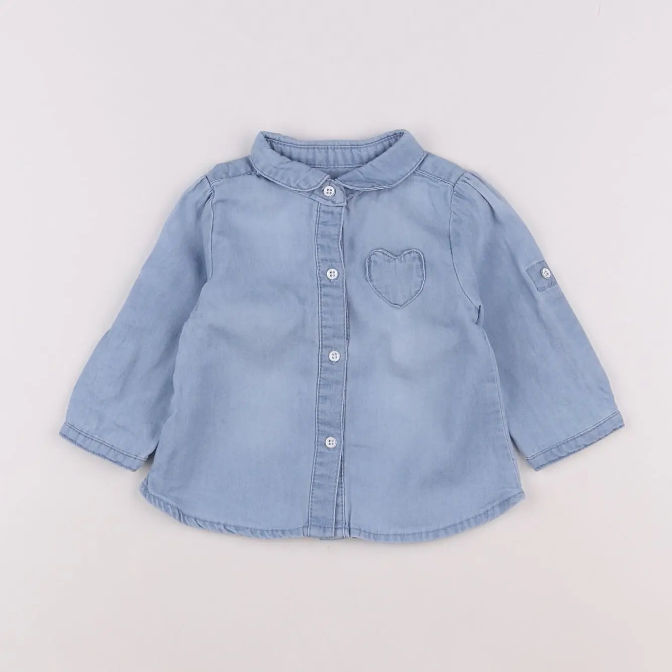 Vertbaudet - chemise bleu - 6 mois