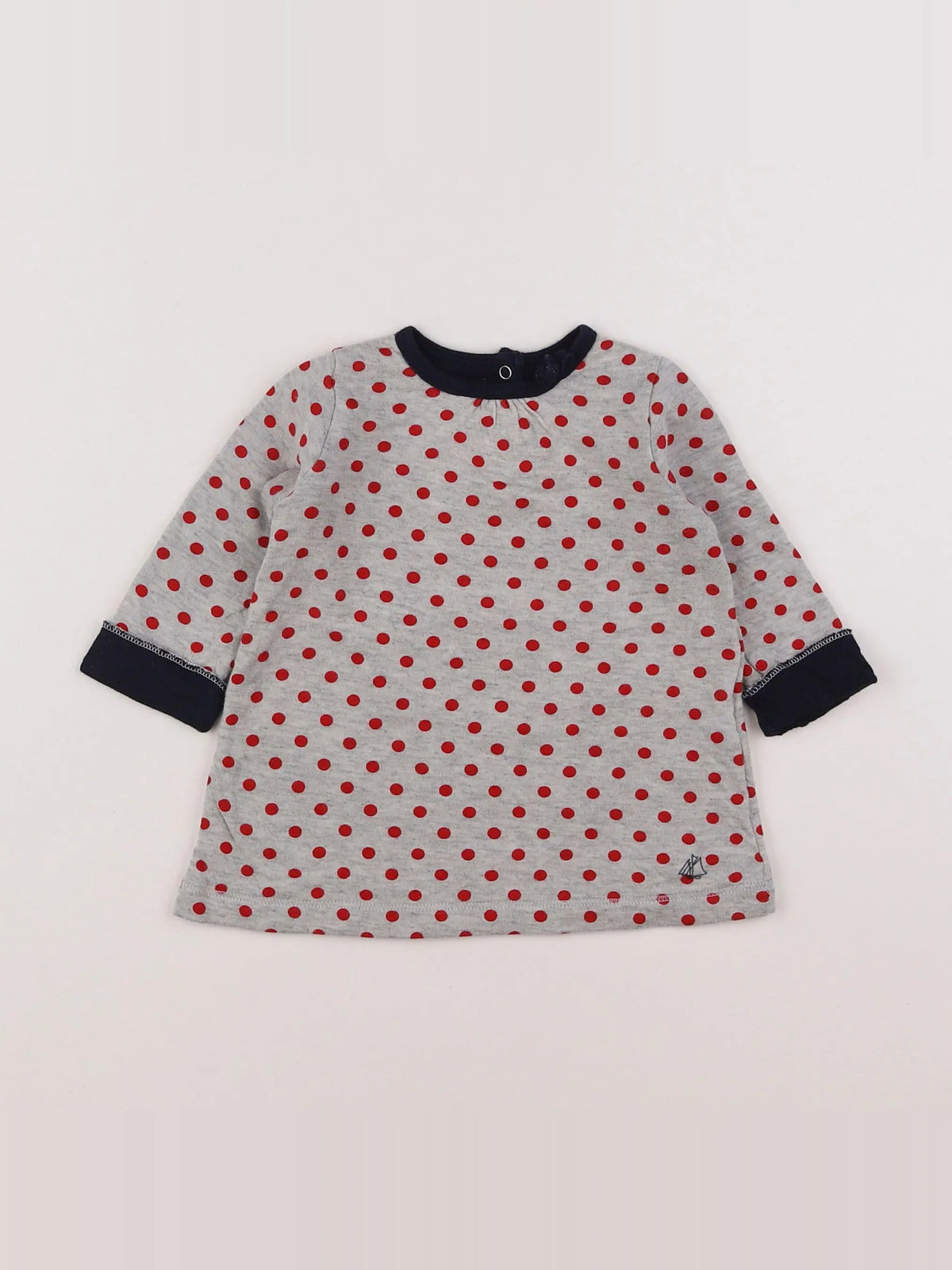 Petit Bateau - robe gris - 6 mois