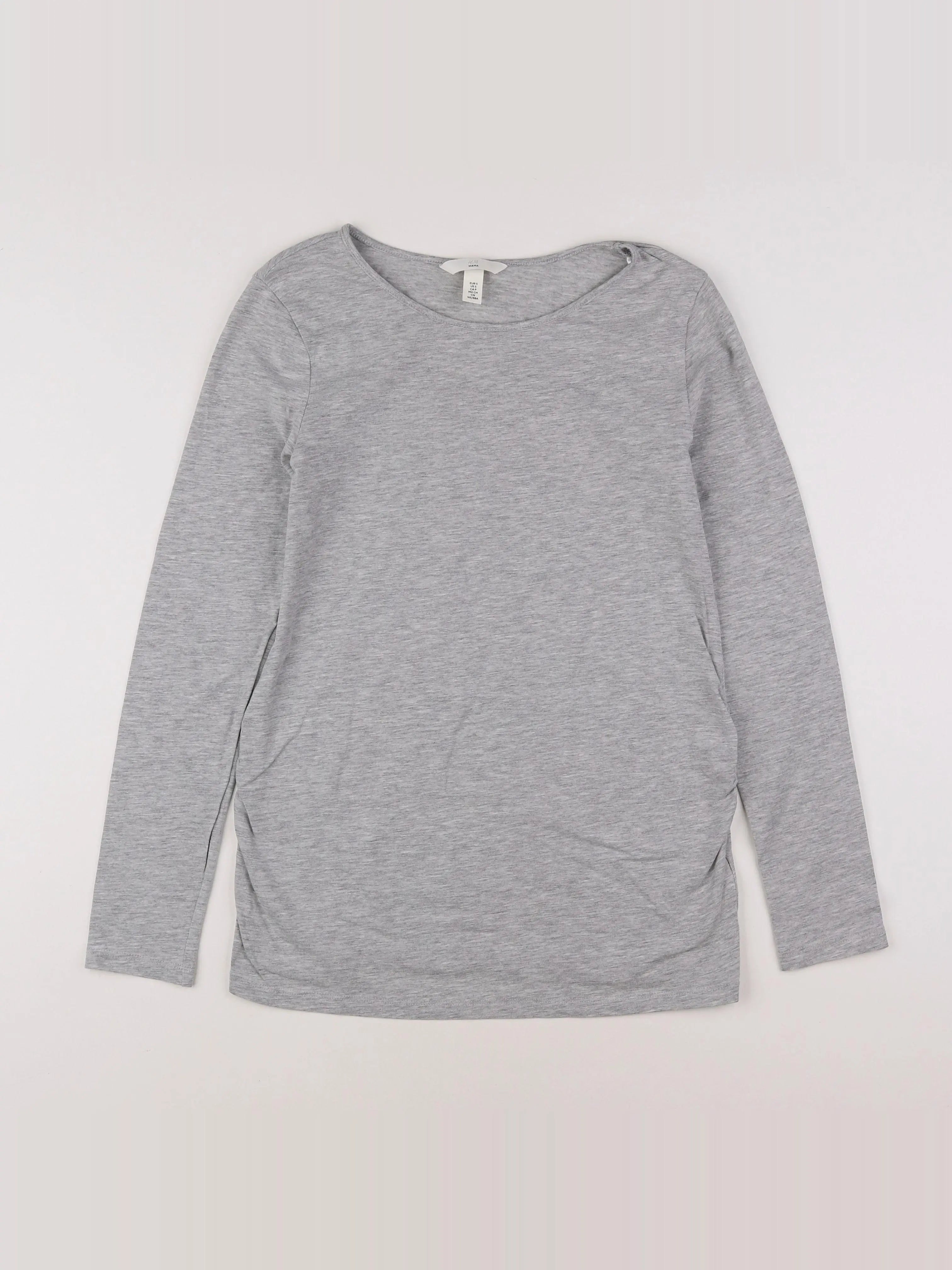 H&M - tee-shirt grossesse gris - 36 à 38