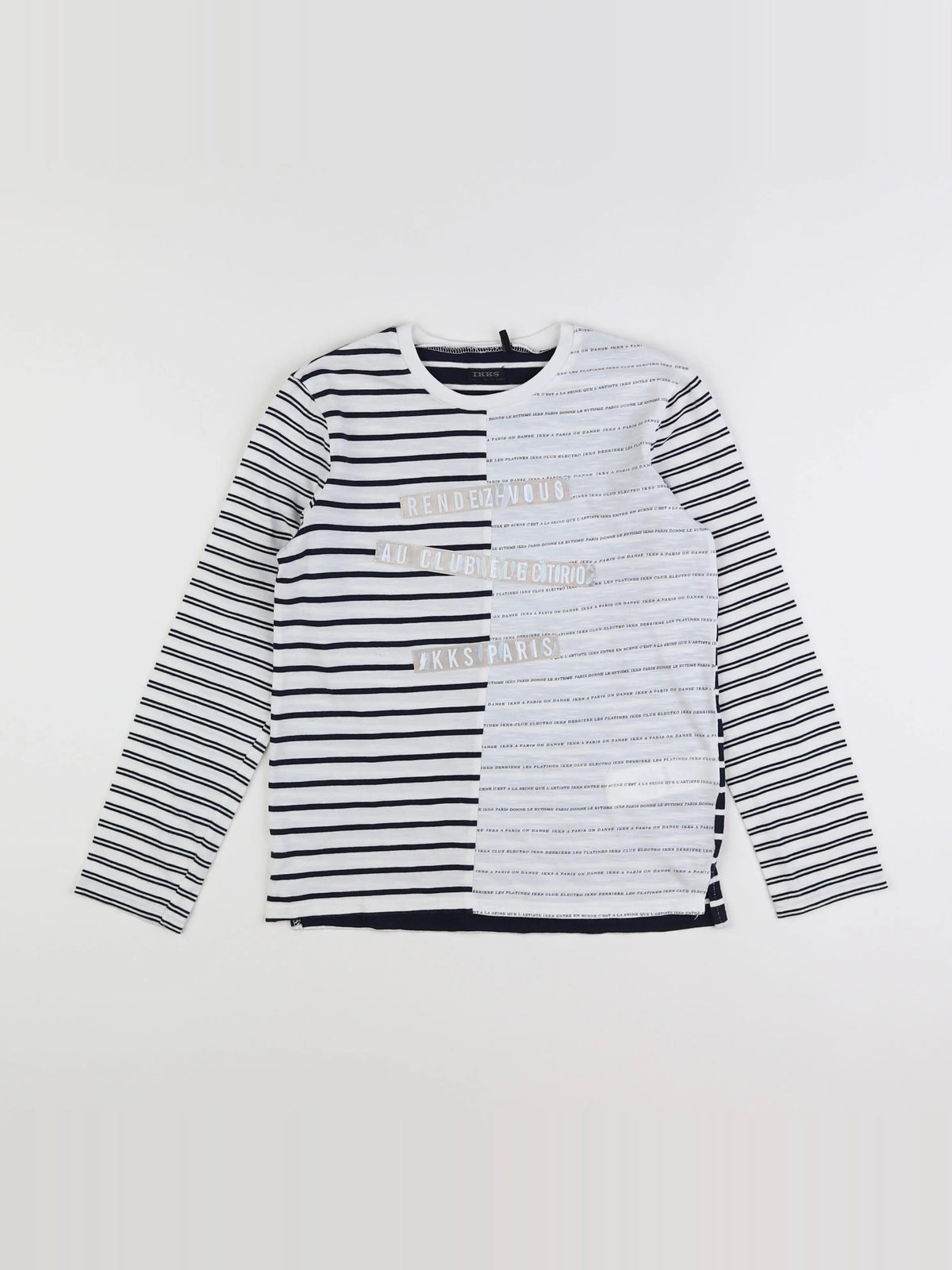 IKKS - tee-shirt bleu, blanc - 10 ans