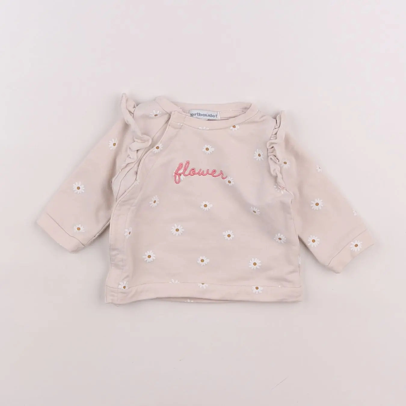 Vertbaudet - sweat rose - 3 mois