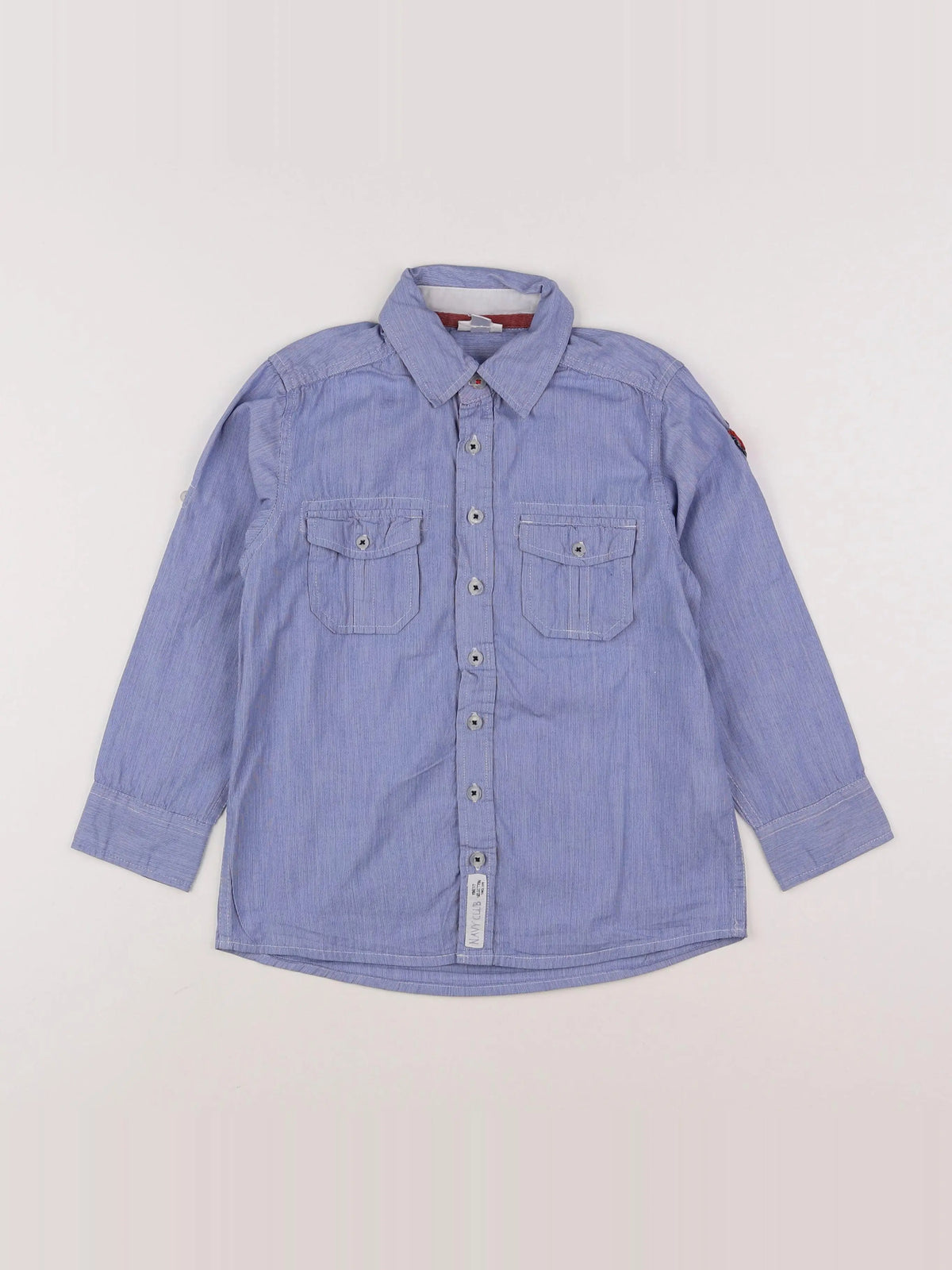 Vertbaudet - chemise imprimé au dos bleu - 6 ans