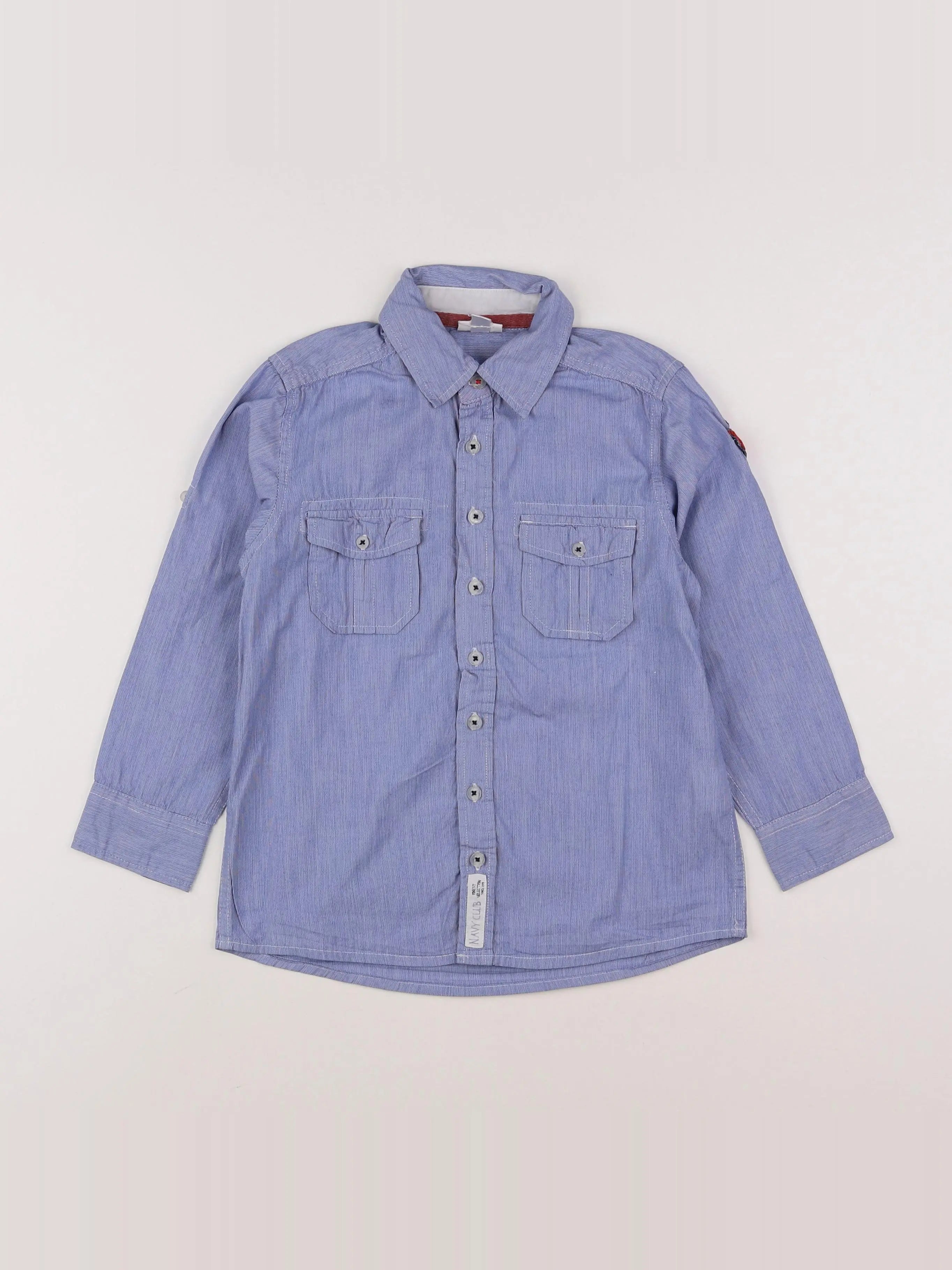 Vertbaudet - chemise imprimé au dos bleu - 6 ans