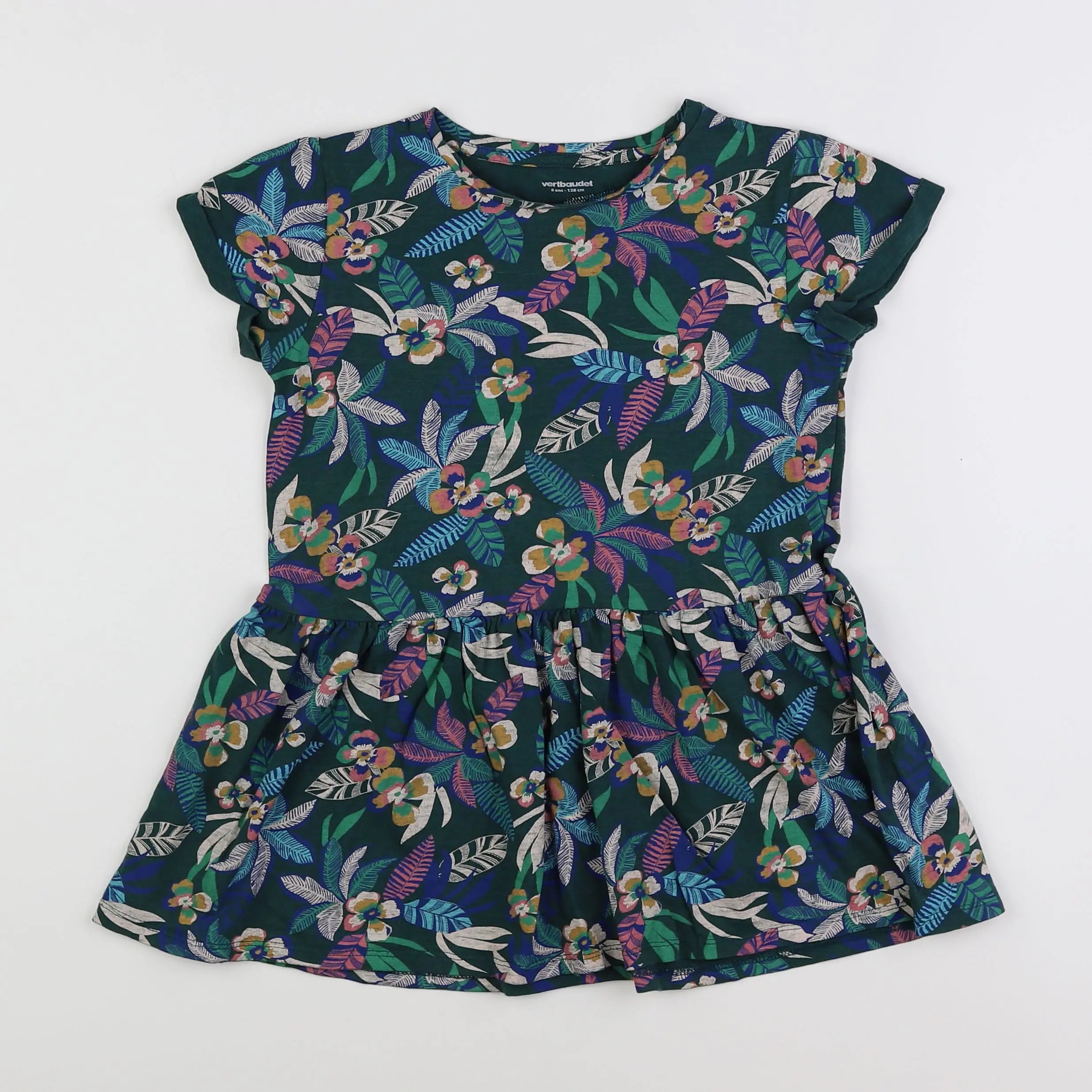 Vertbaudet - robe multicolore - 8 ans