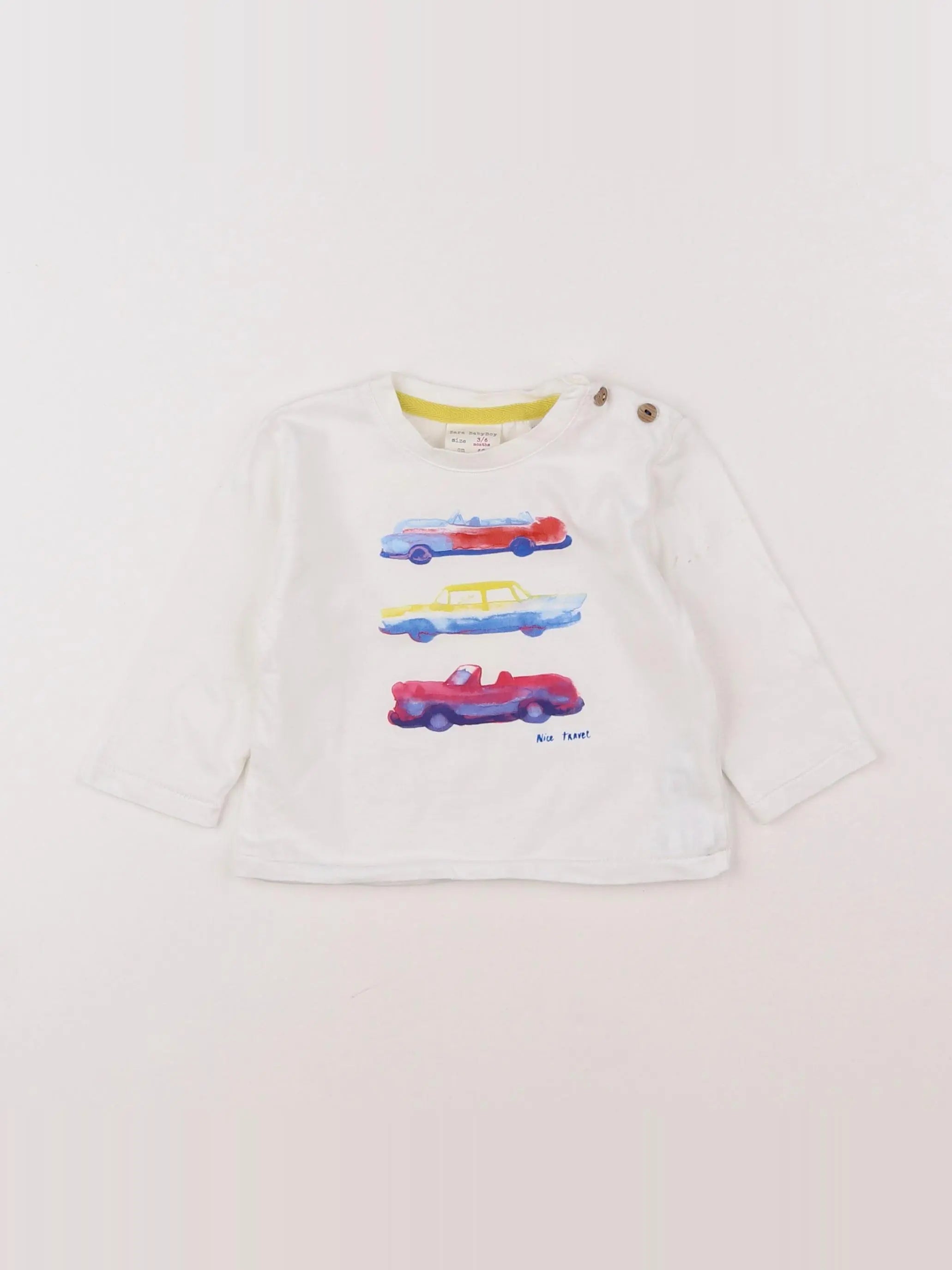 Zara - tee-shirt blanc - 3/6 mois