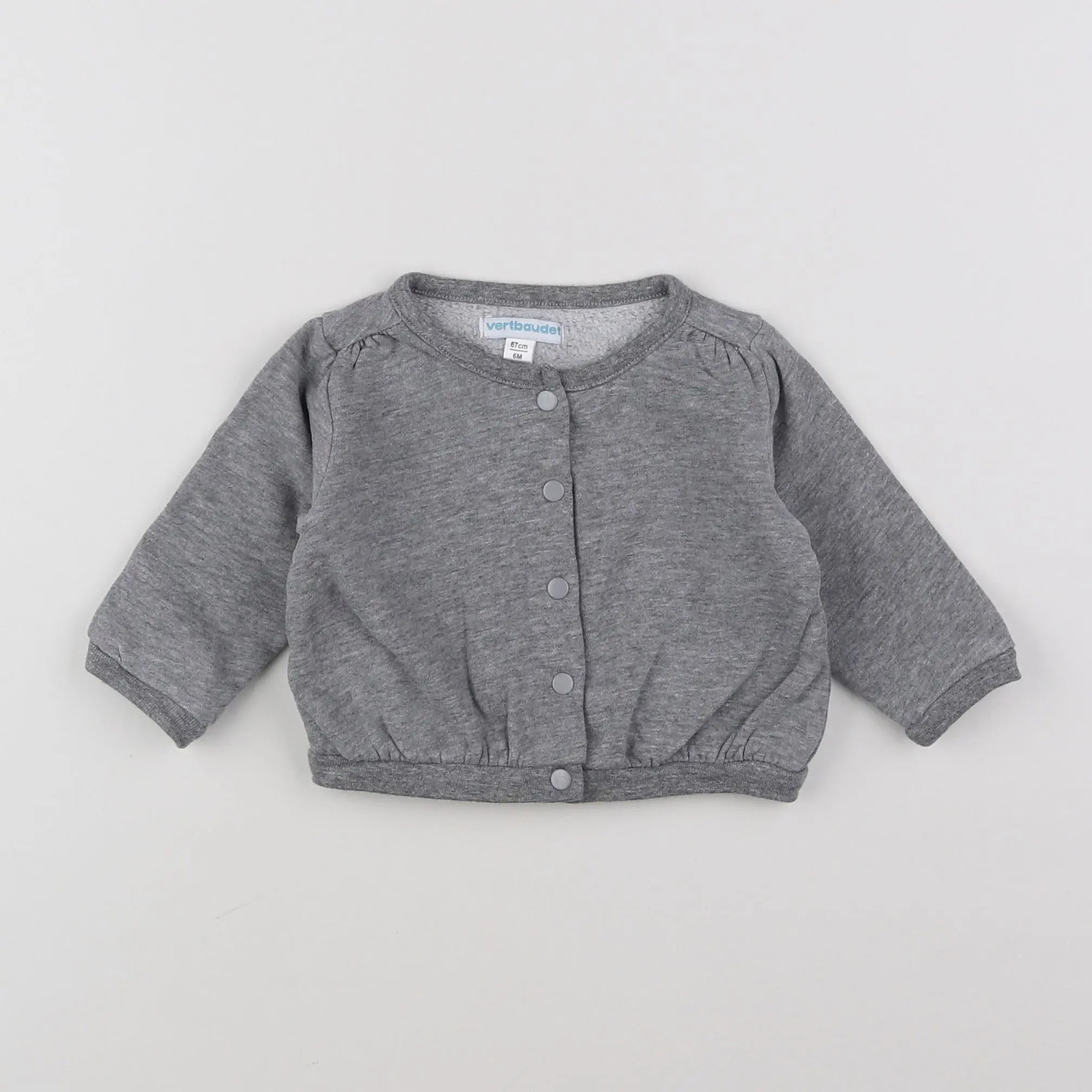 Vertbaudet - sweat gris - 6 mois