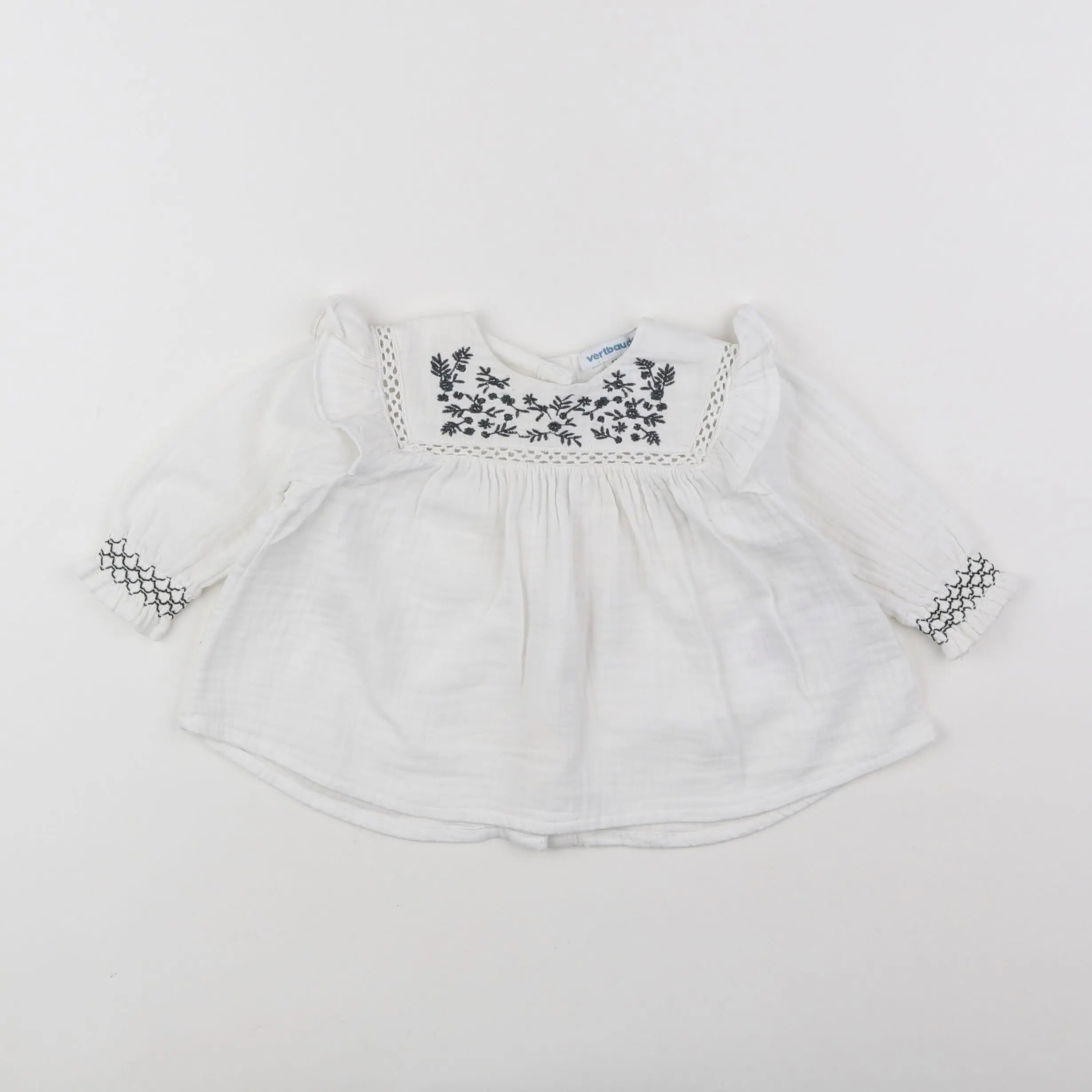 Vertbaudet - blouse blanc - 6 mois