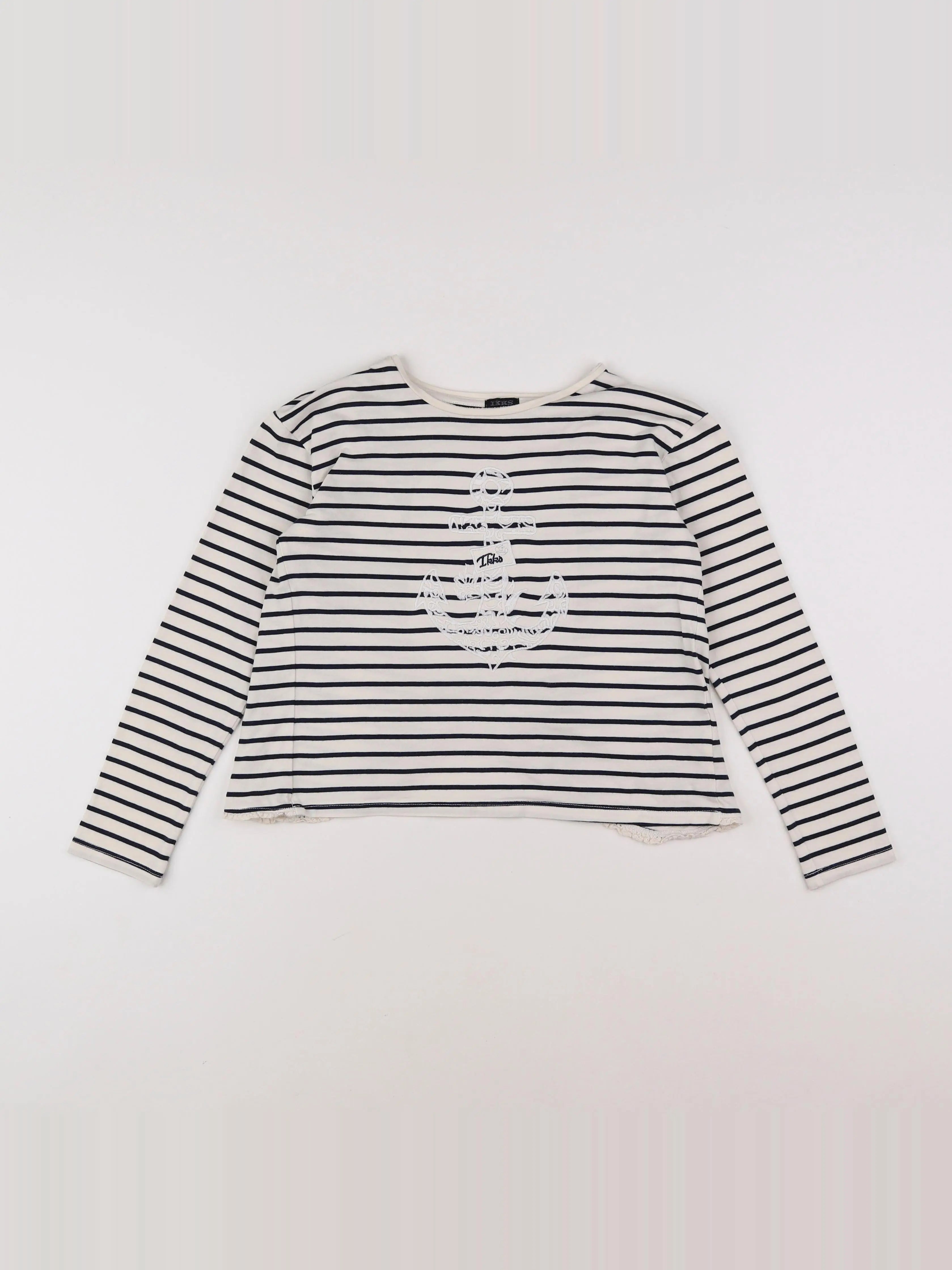 IKKS - tee-shirt bleu, blanc - 10 ans