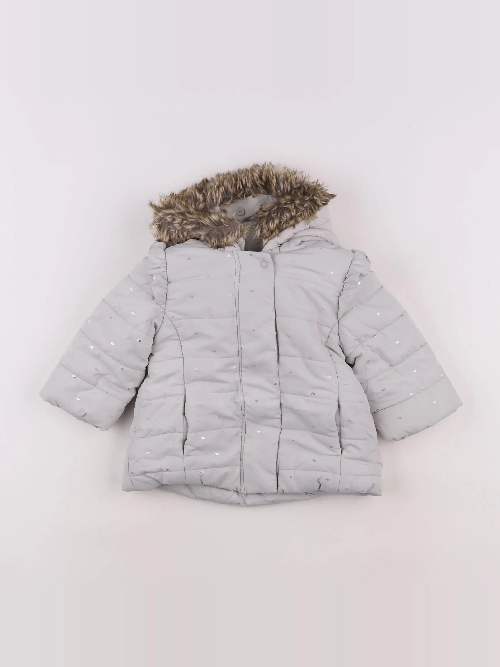 Vertbaudet - doudoune gris - 9 mois