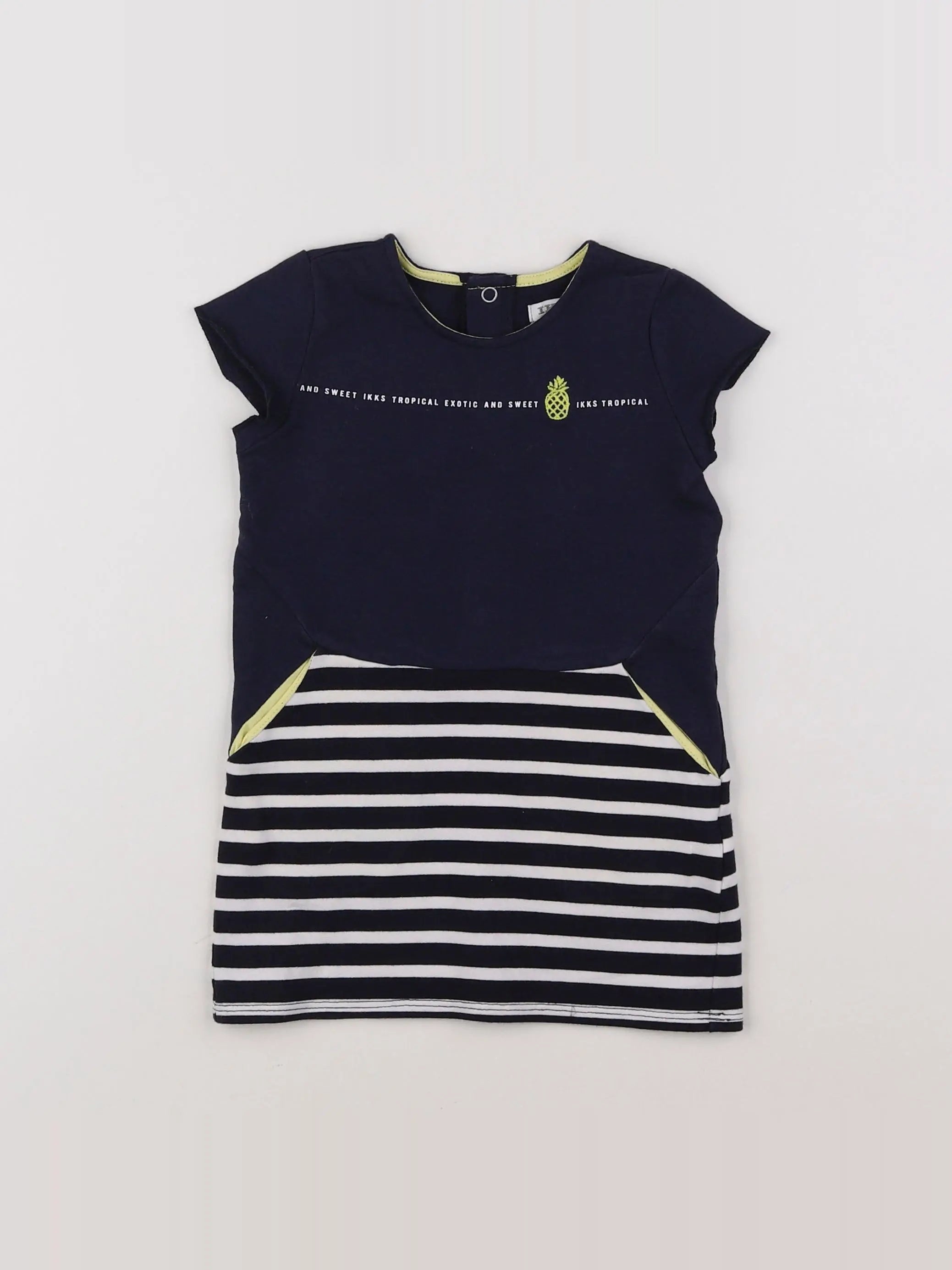 IKKS - robe bleu, blanc - 18 mois