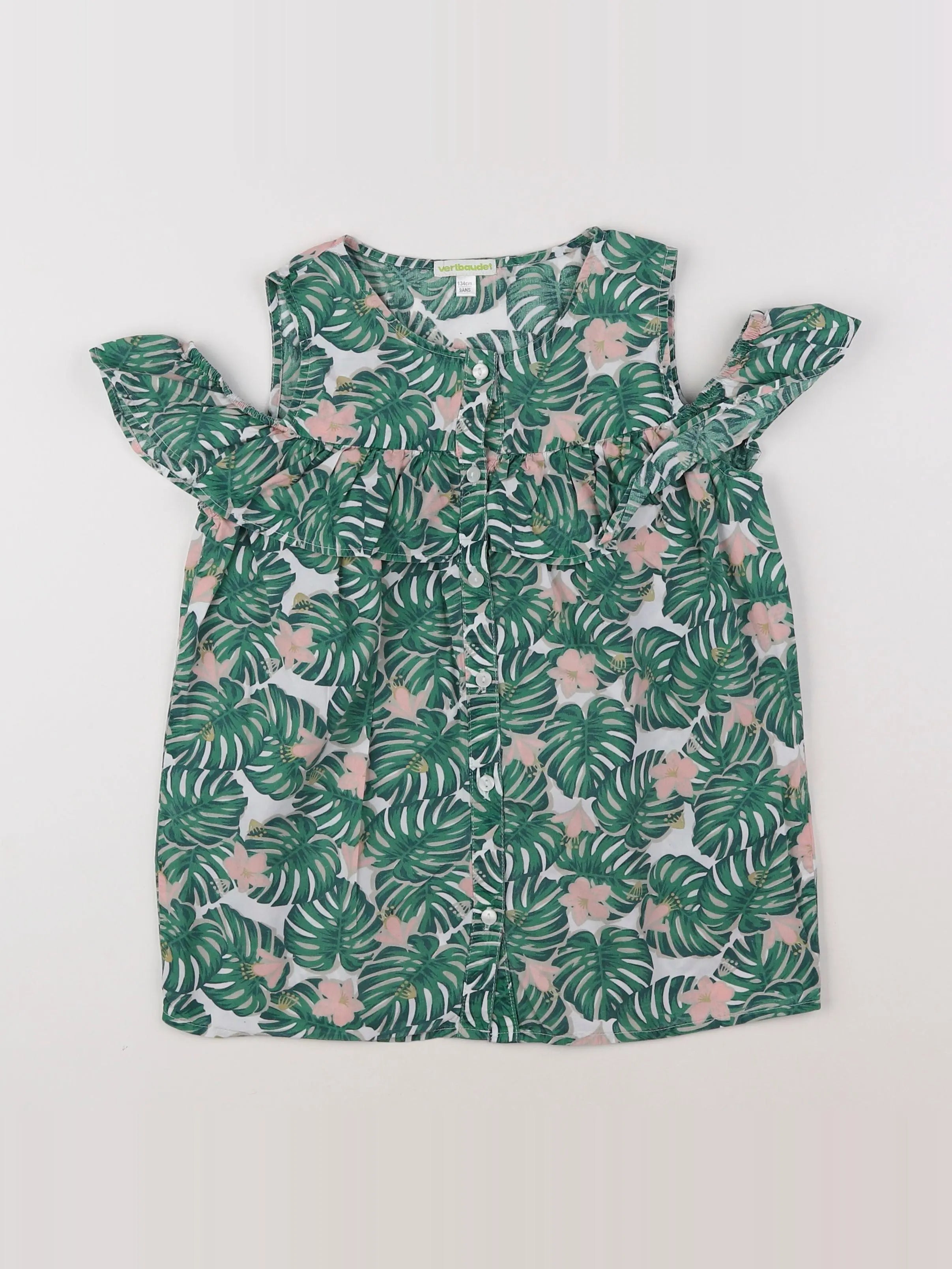 Vertbaudet - blouse vert - 9 ans