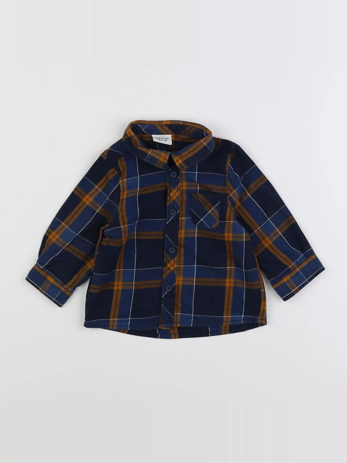 Tape à l'oeil - chemise bleu, marron - 9 mois