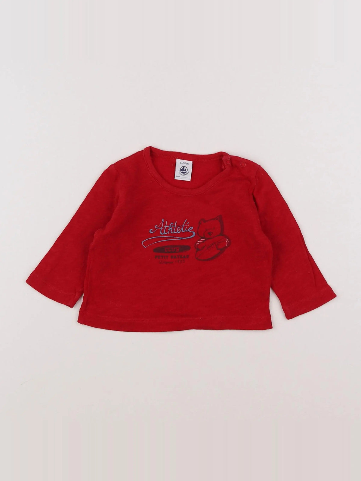 Petit Bateau - tee-shirt rouge - 6 mois