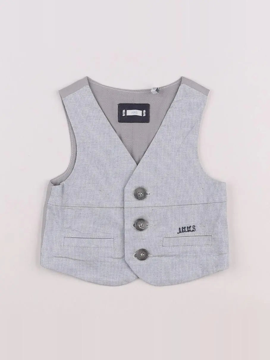IKKS - gilet bleu, gris - 3 mois