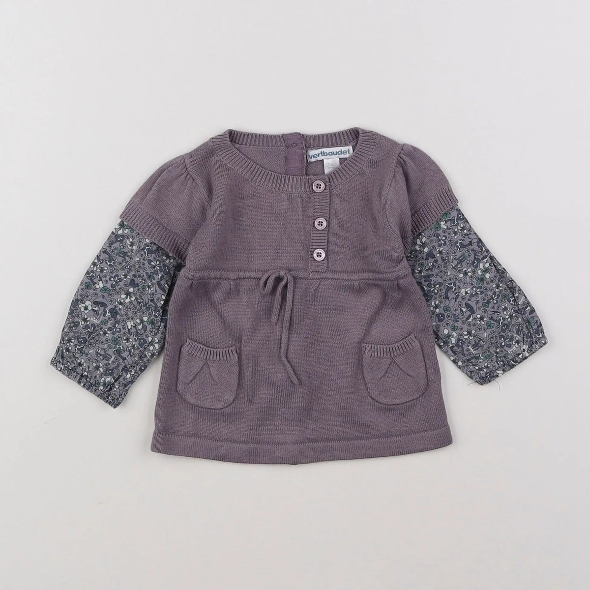 Vertbaudet - gilet violet - 3 mois