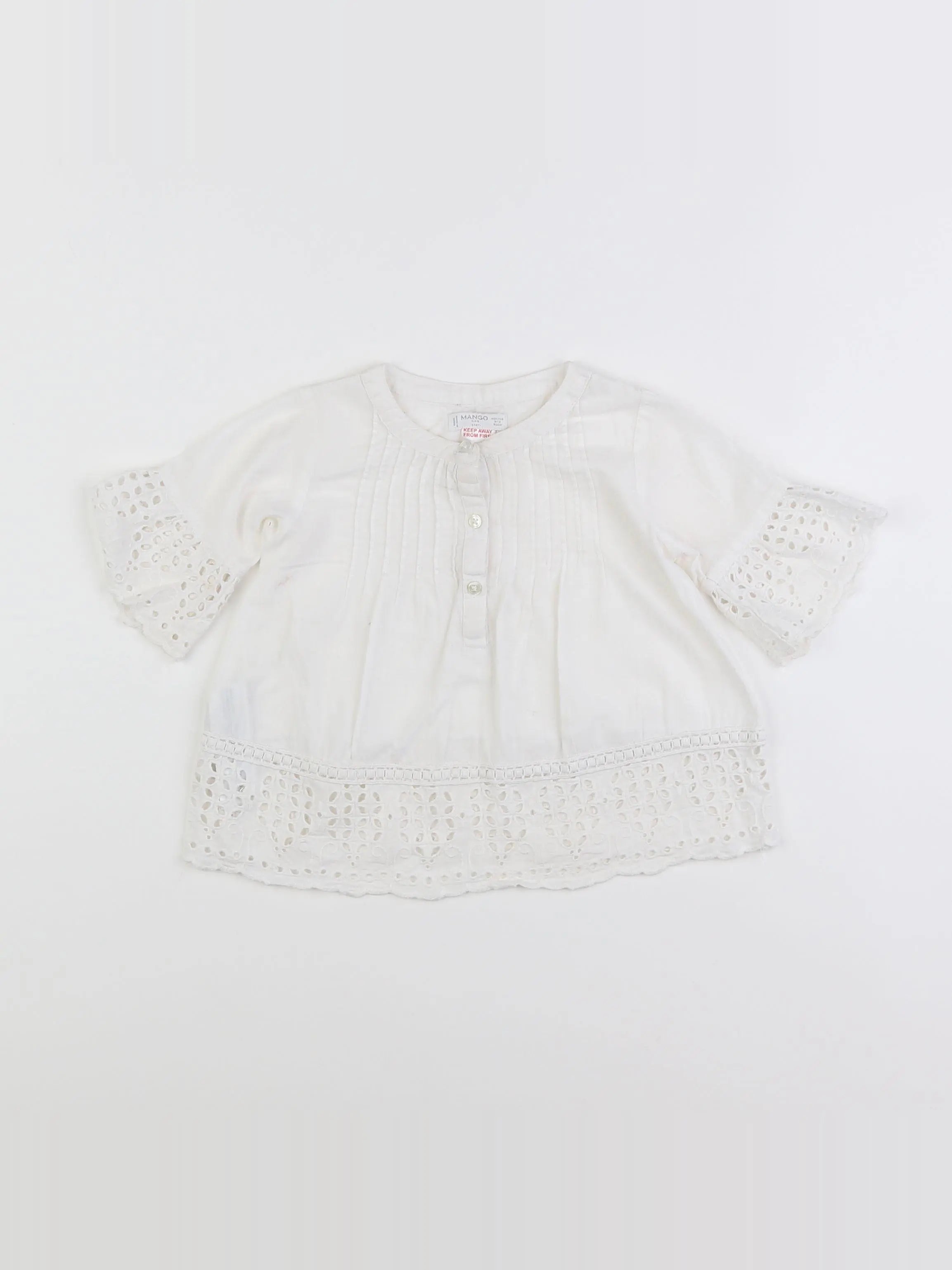 Mango - blouse blanc - 9/12 mois