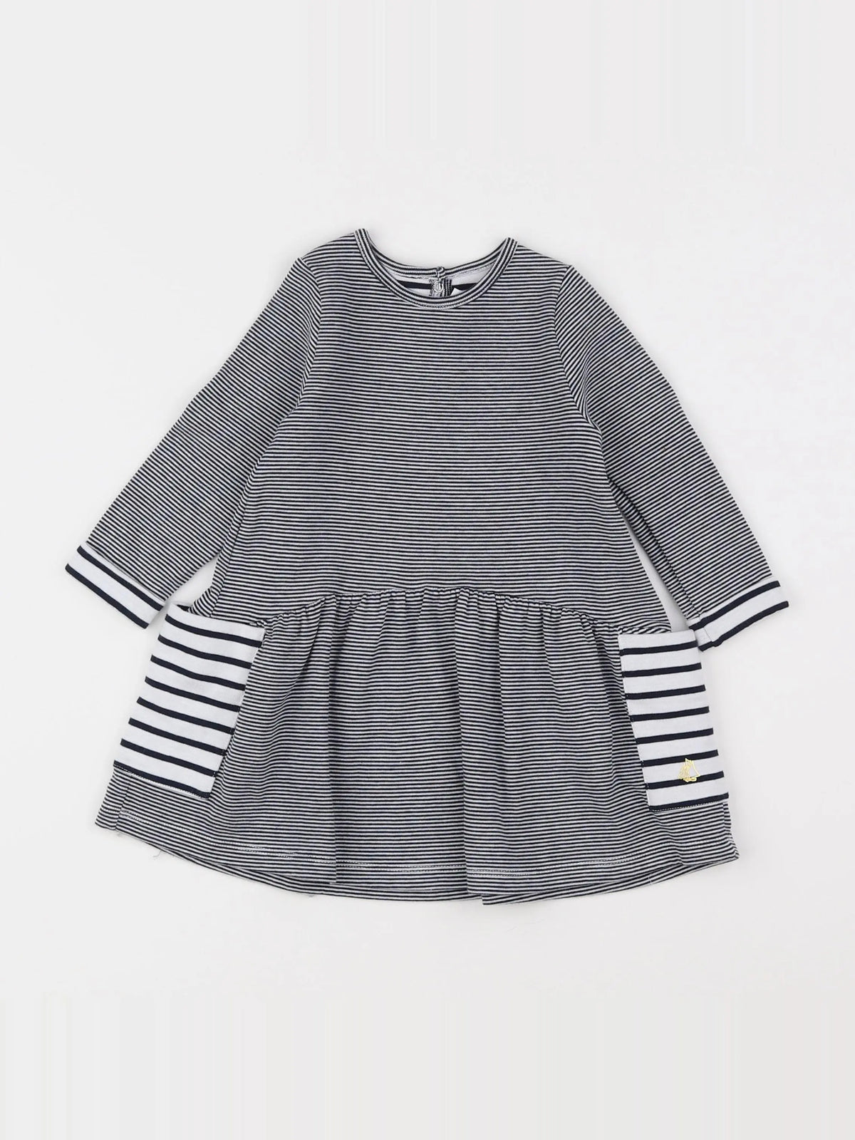 Petit Bateau - robe gris - 12 mois
