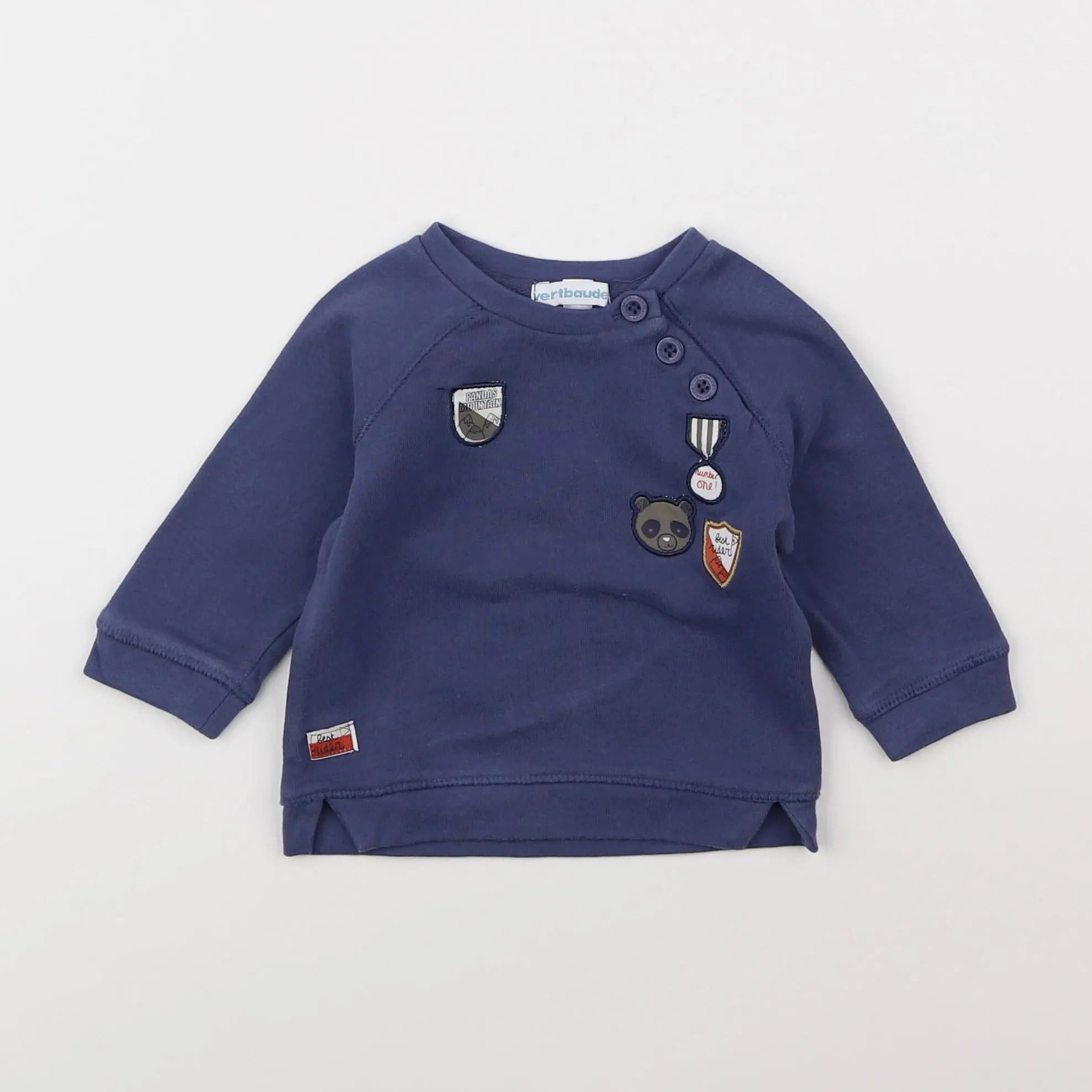 Vertbaudet - sweat bleu - 6 mois