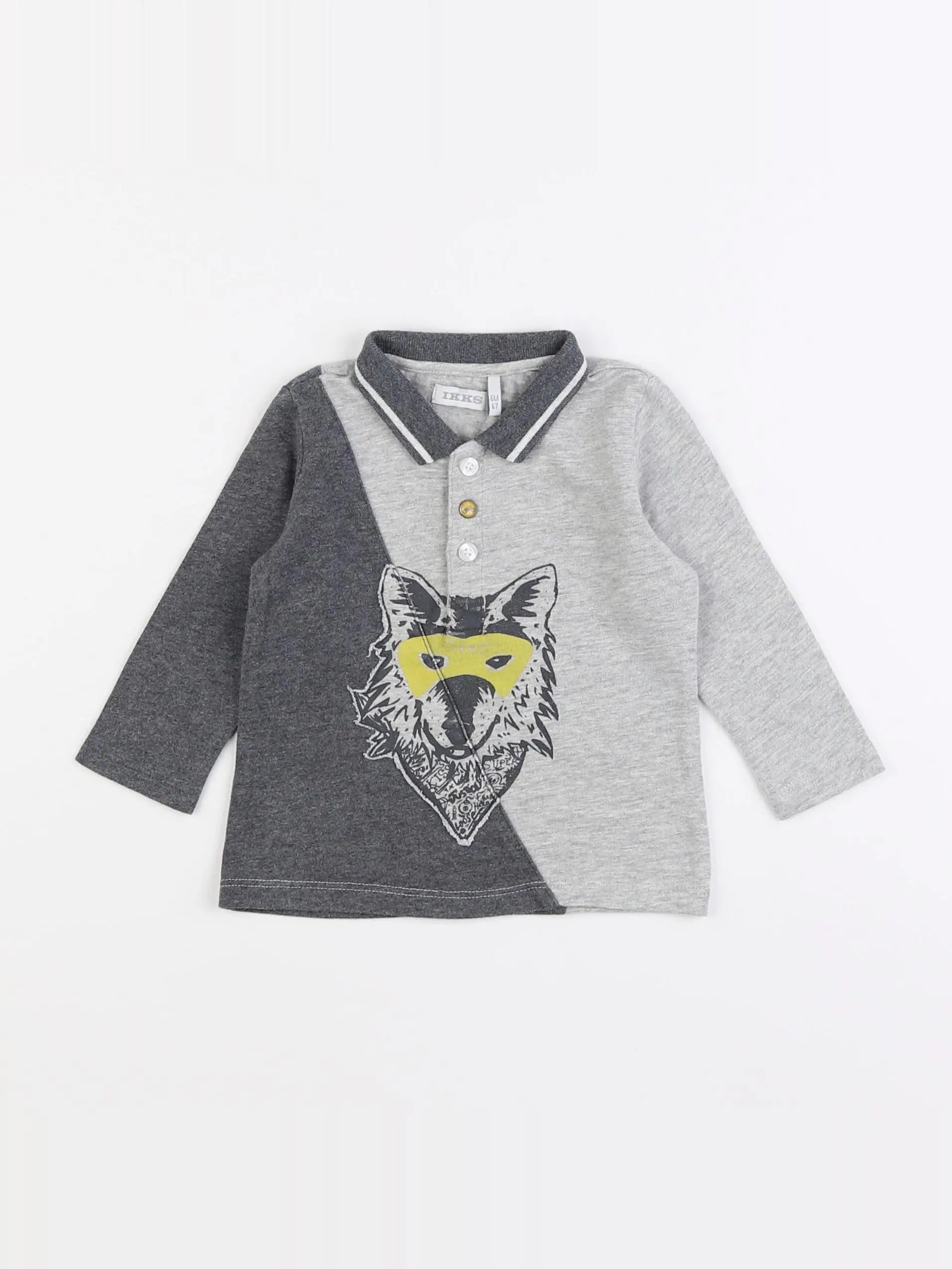 IKKS - polo gris - 6 mois