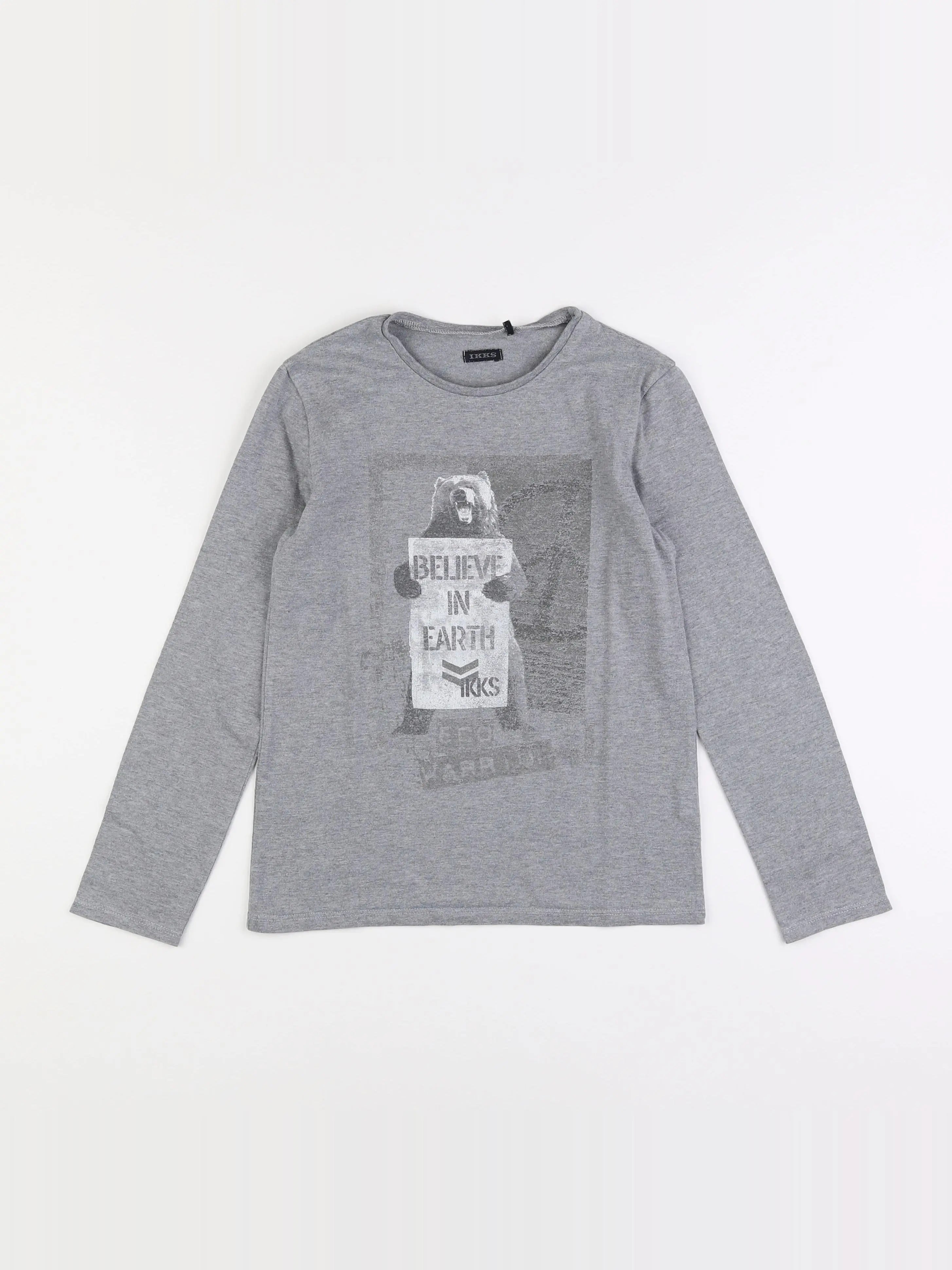IKKS - tee-shirt gris - 10 ans