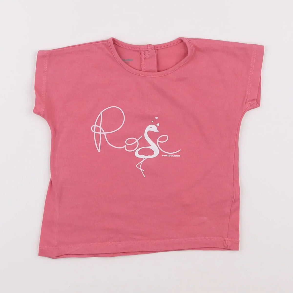 Vertbaudet - tee-shirt rose - 12 mois