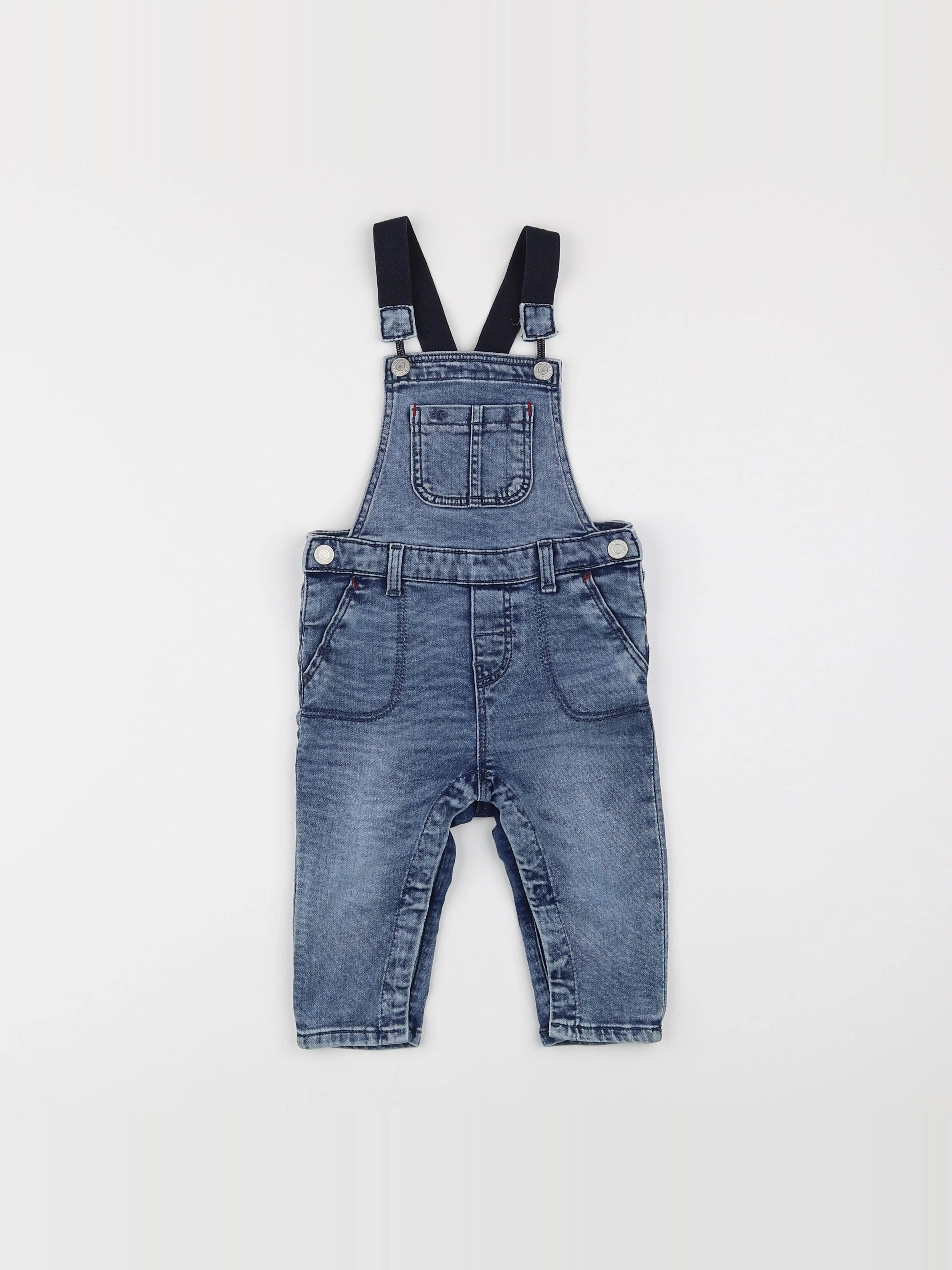 H&M - salopette bleu - 9/12 mois