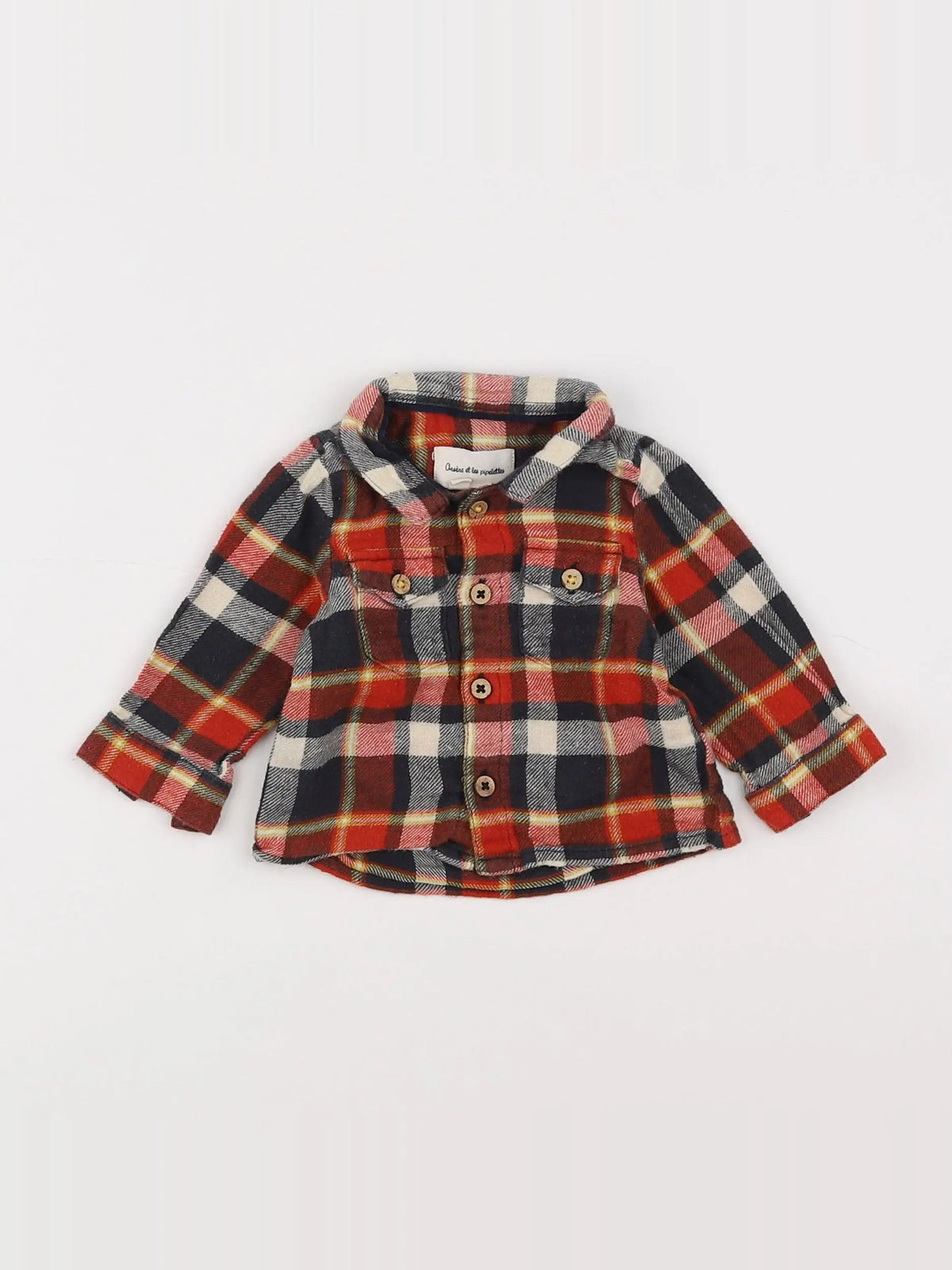 Arsène et les pipelettes - chemise multicolore - 3 mois