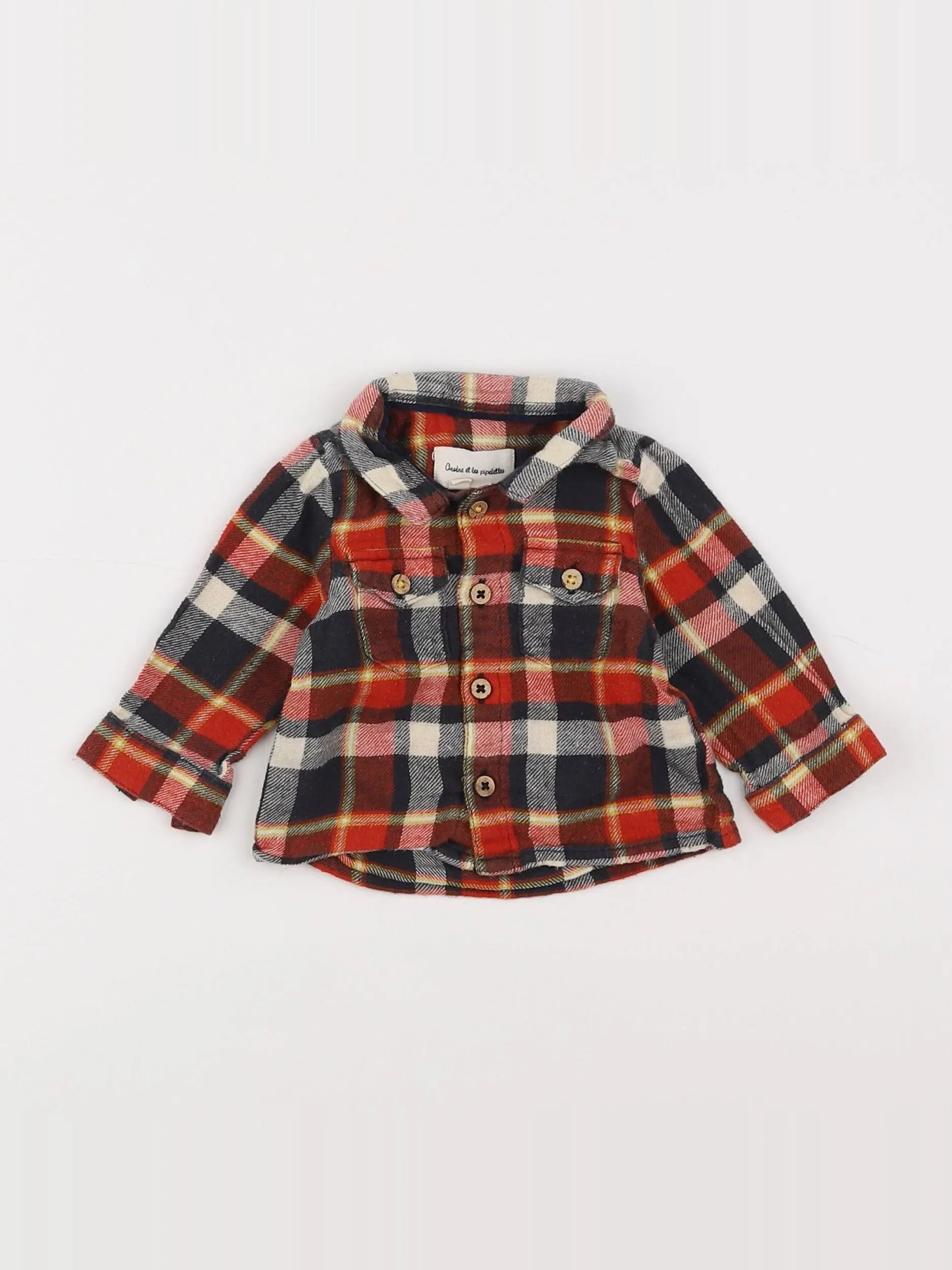 Arsène et les pipelettes - chemise multicolore - 3 mois