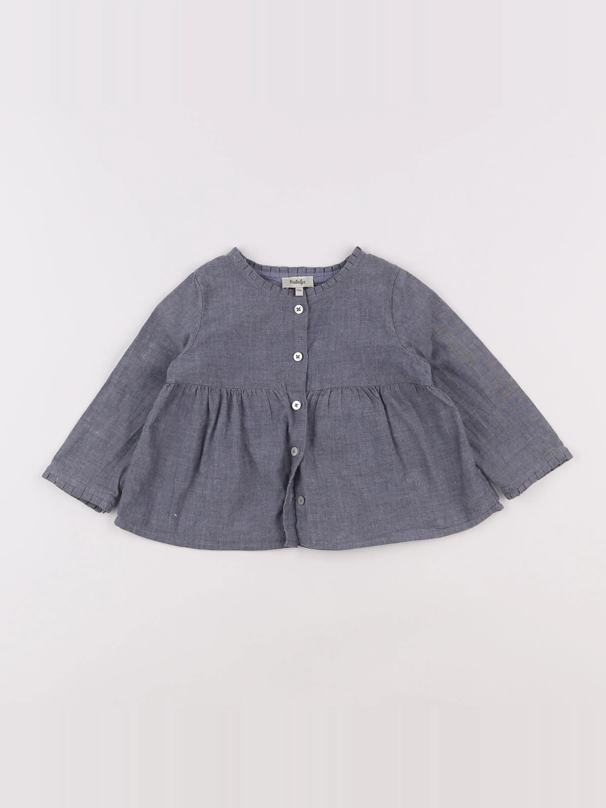 Natalys - blouse bleu - 12 mois