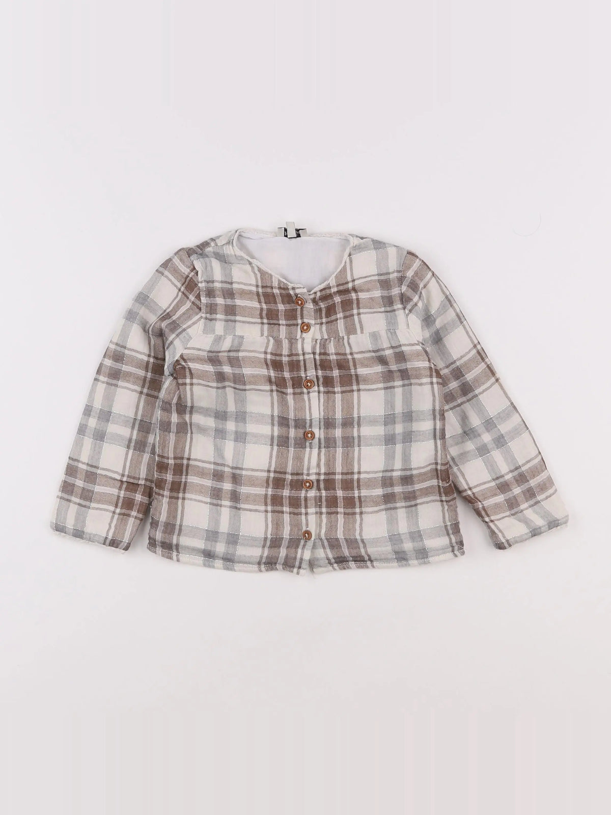 Natalys - blouse marron, argent - 2 ans