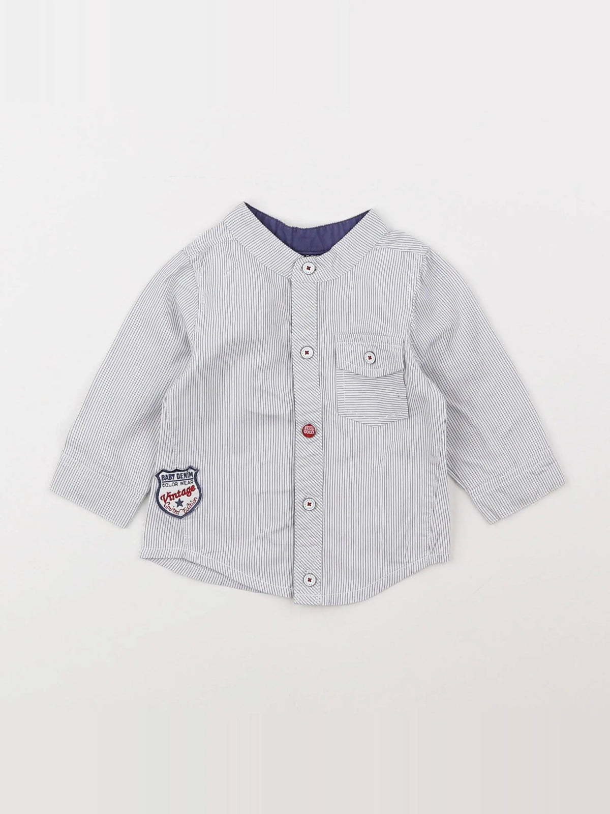 Tape à l'oeil - chemise imprimé au dos blanc, bleu - 3 mois