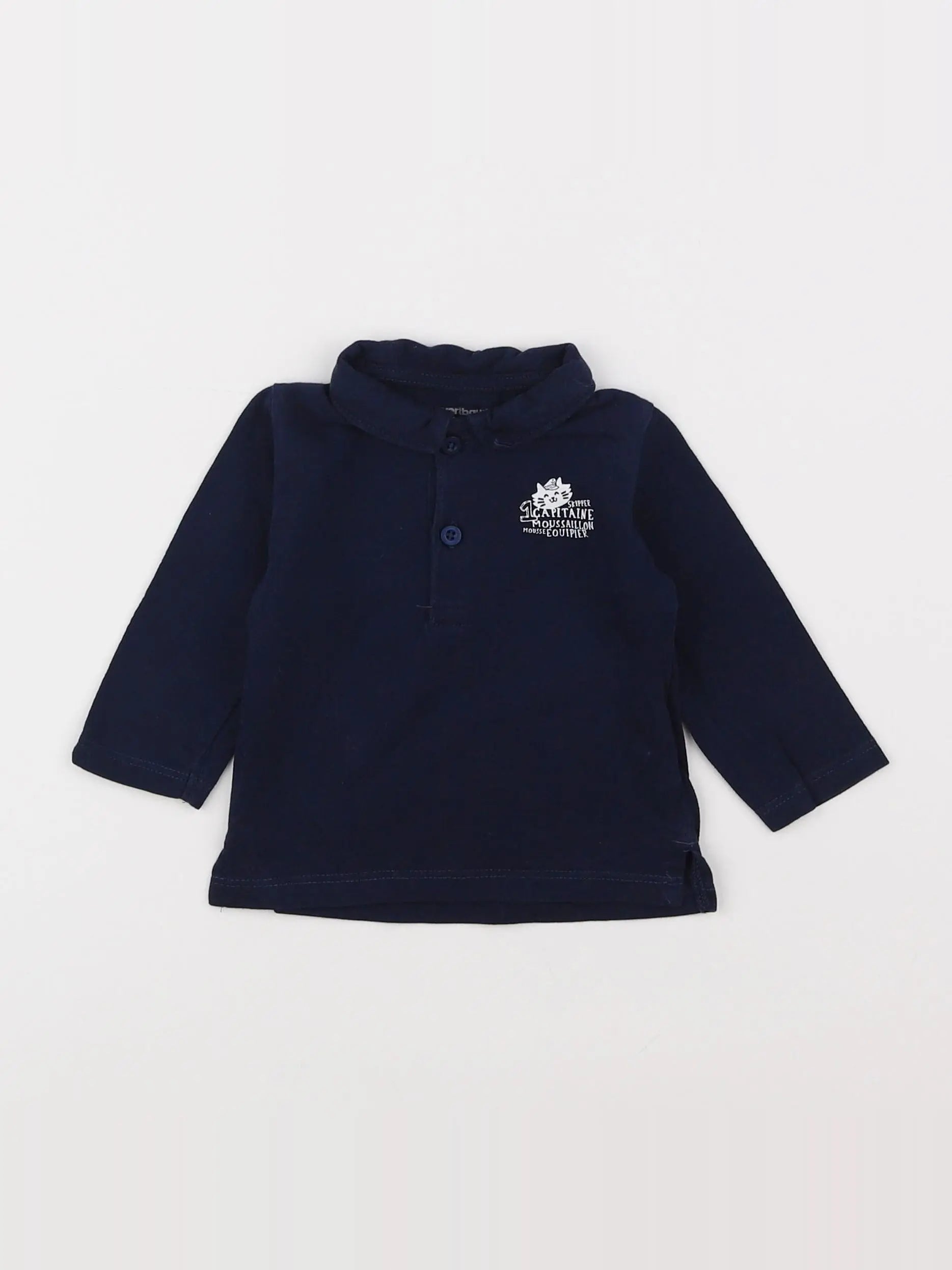 Vertbaudet - polo bleu - 3 mois