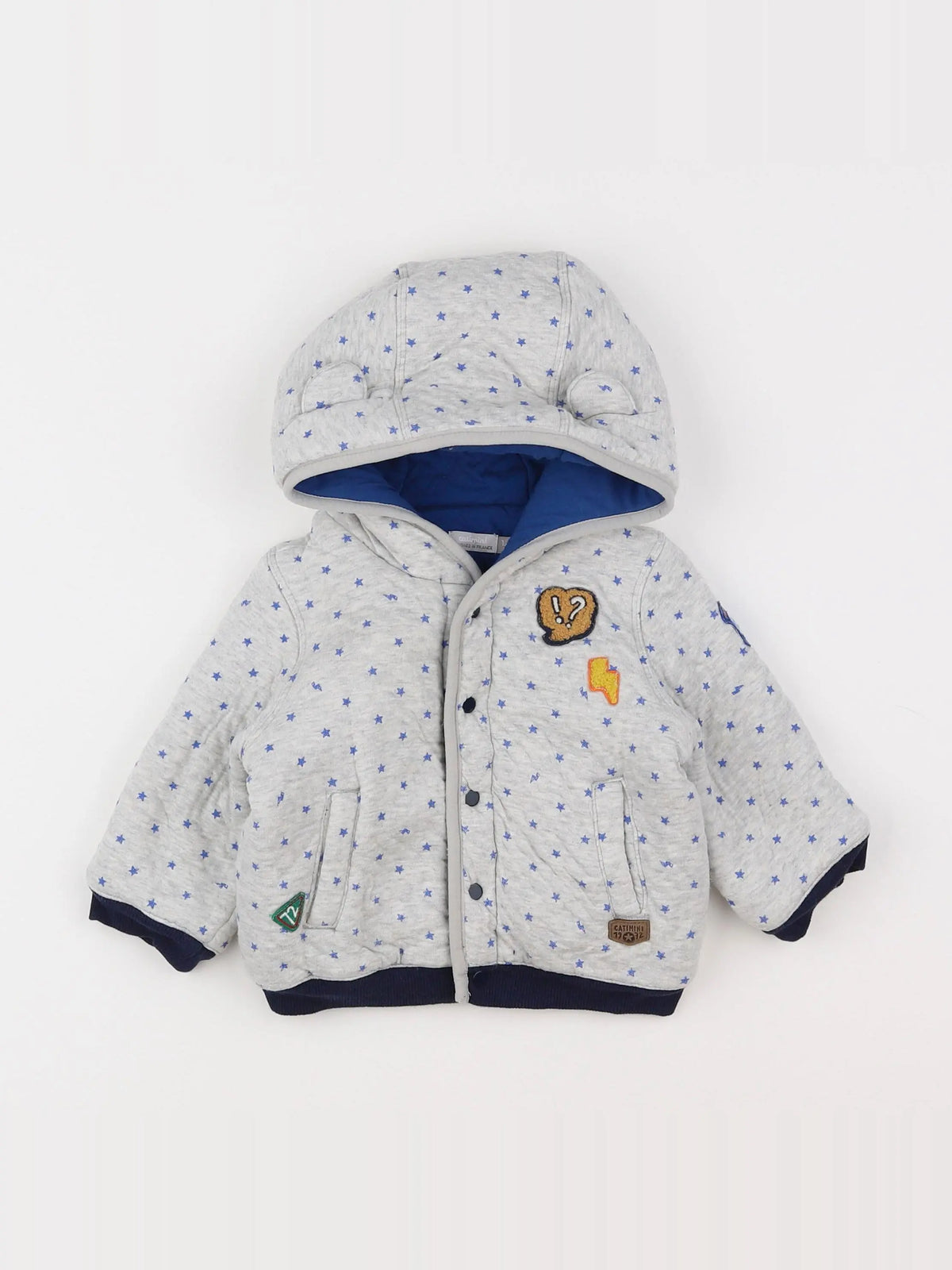 Catimini - sweat gris, bleu - 12 mois
