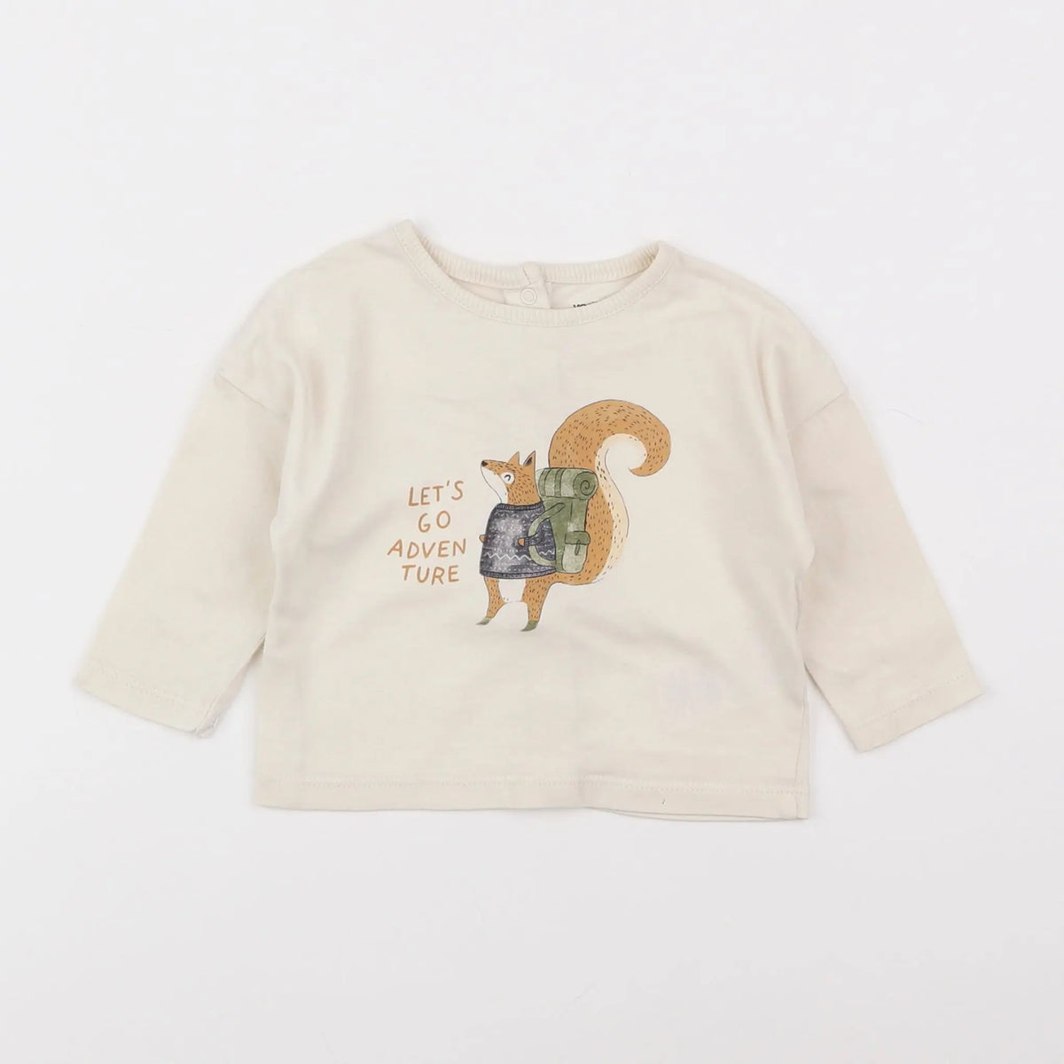Vertbaudet - tee-shirt beige - 6 mois