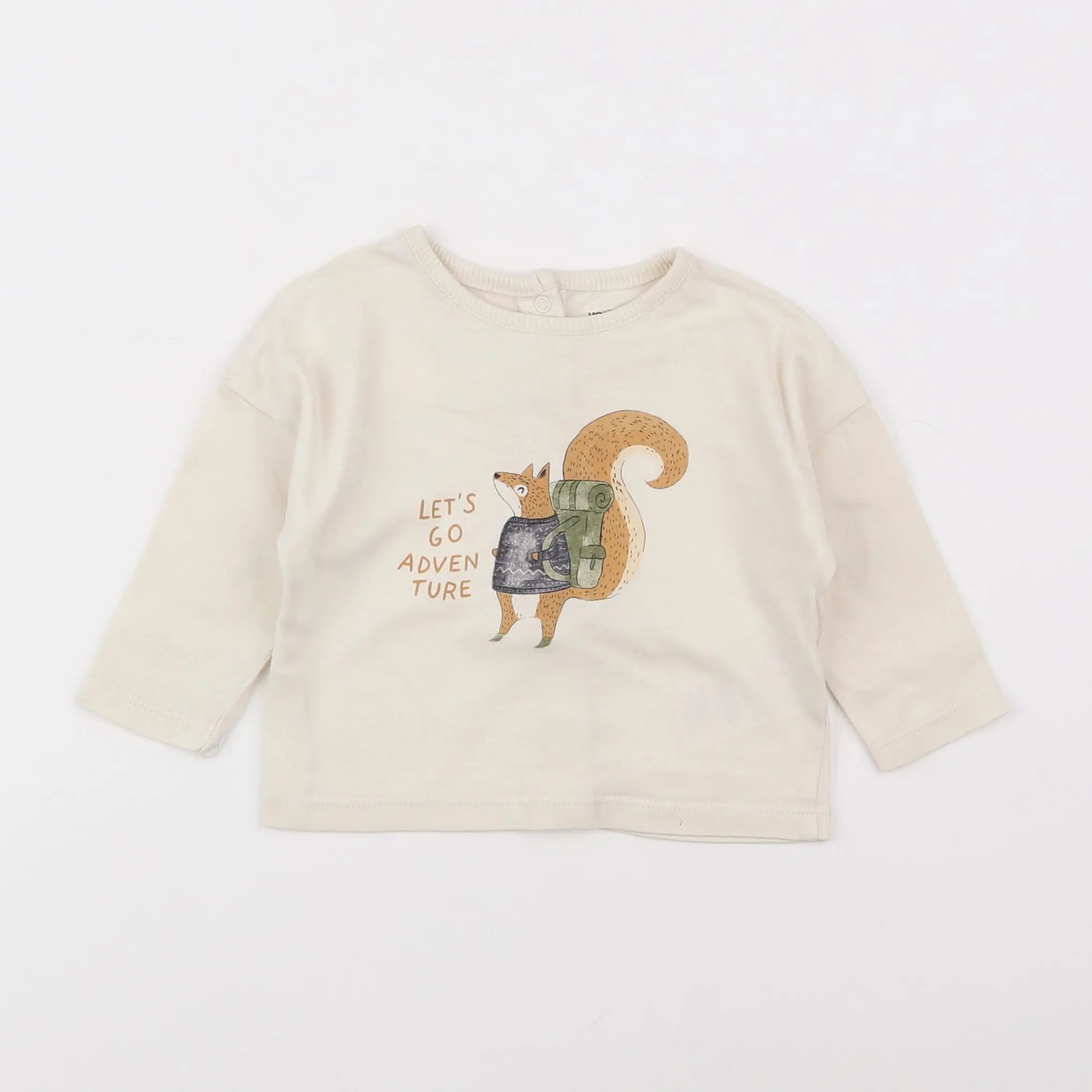 Vertbaudet - tee-shirt beige - 6 mois