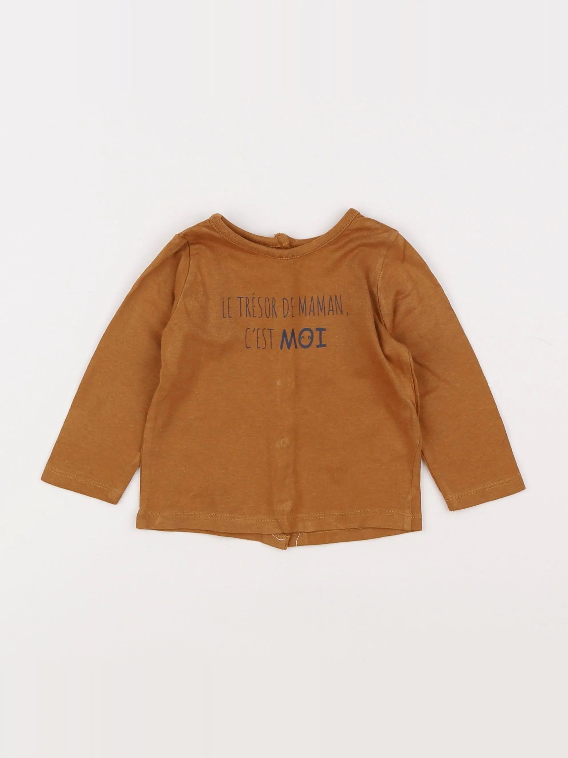 Vertbaudet - tee-shirt marron - 6 mois