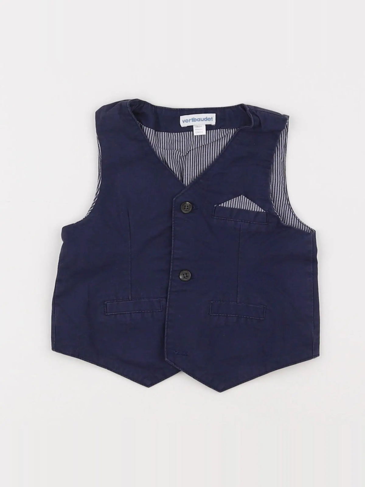 Vertbaudet - gilet bleu - 12 mois