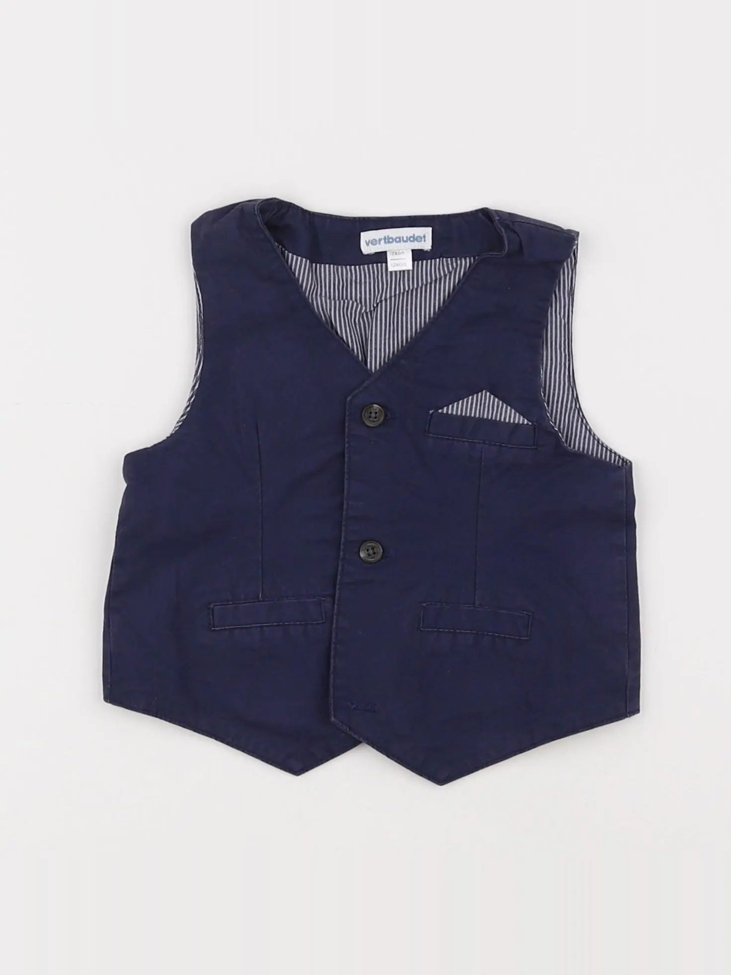 Vertbaudet - gilet bleu - 12 mois