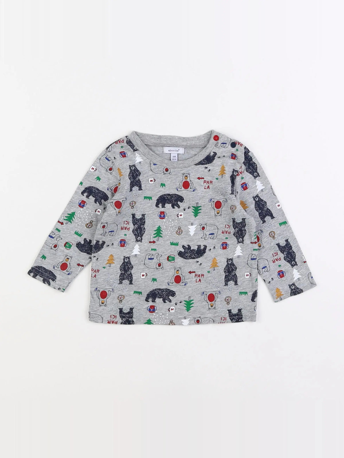 Absorba - tee-shirt gris - 6 mois