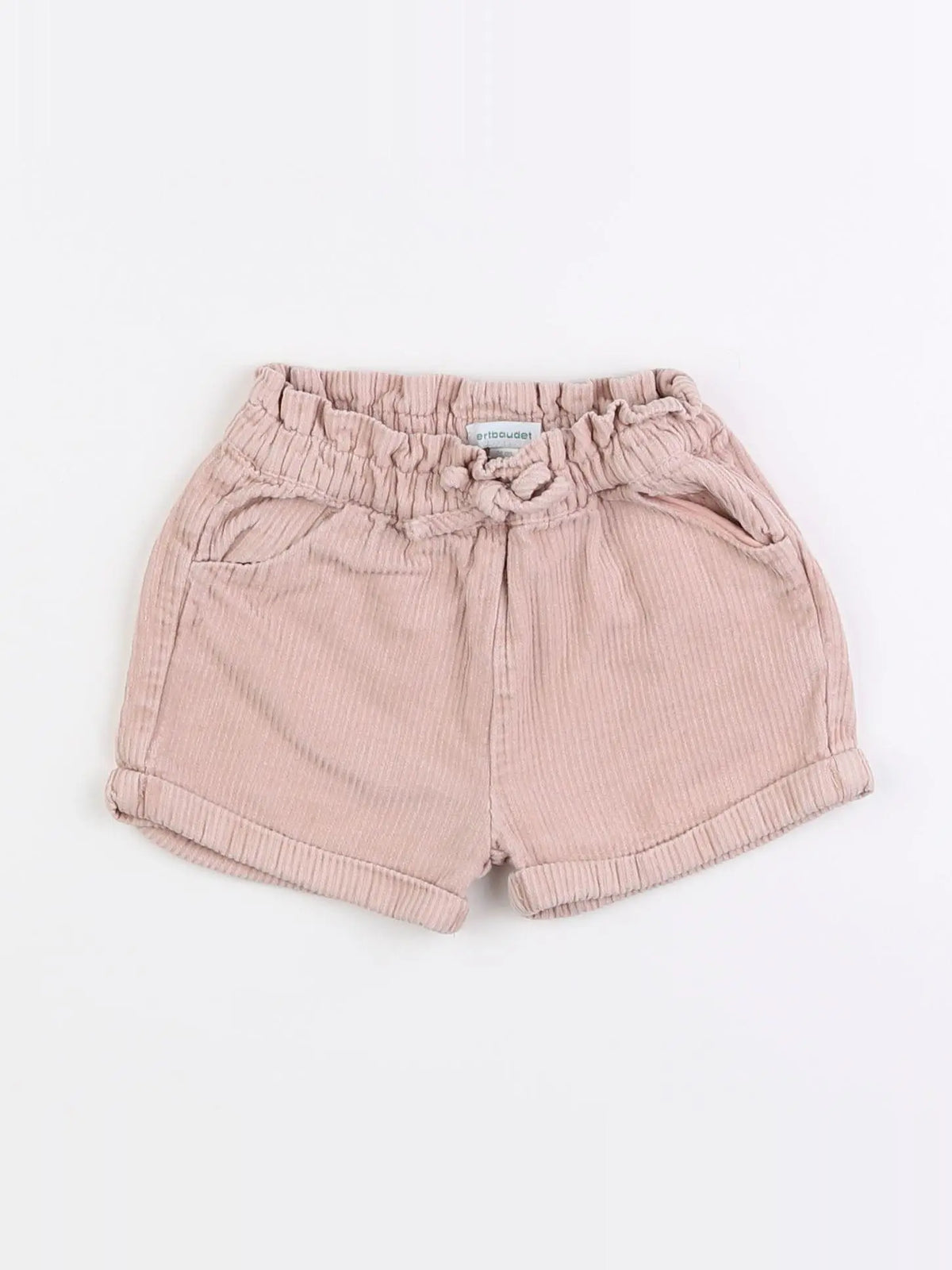 Vertbaudet - short blanc, rose - 12 mois